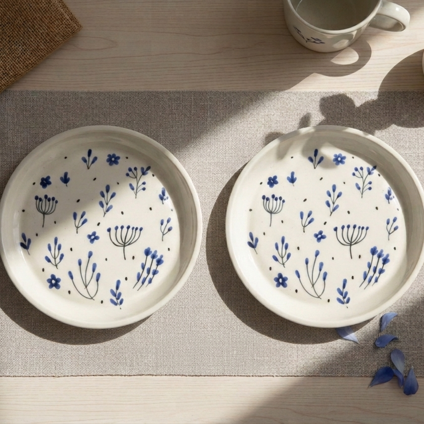 Blue Leaf Plate - 5 Inch (Set of 2)