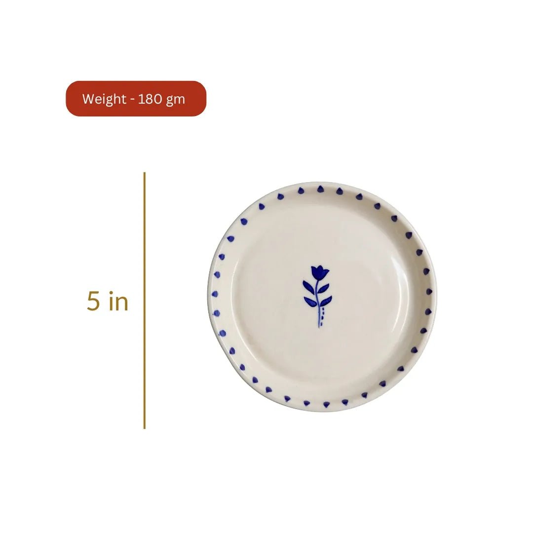 Indigo Bloom Plate - 5 Inch