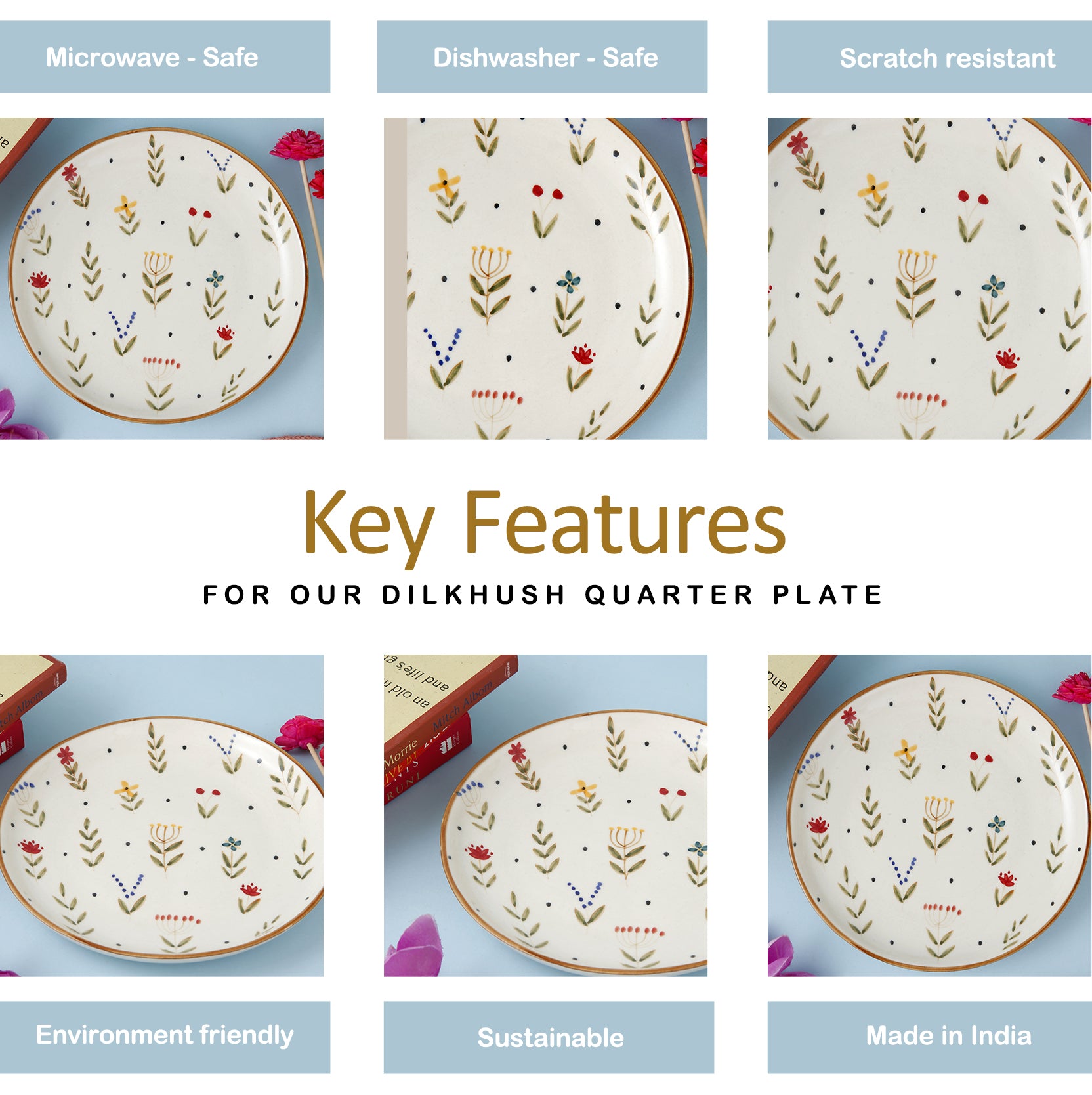 Dilkhush Quarter Plate - 7 Inch