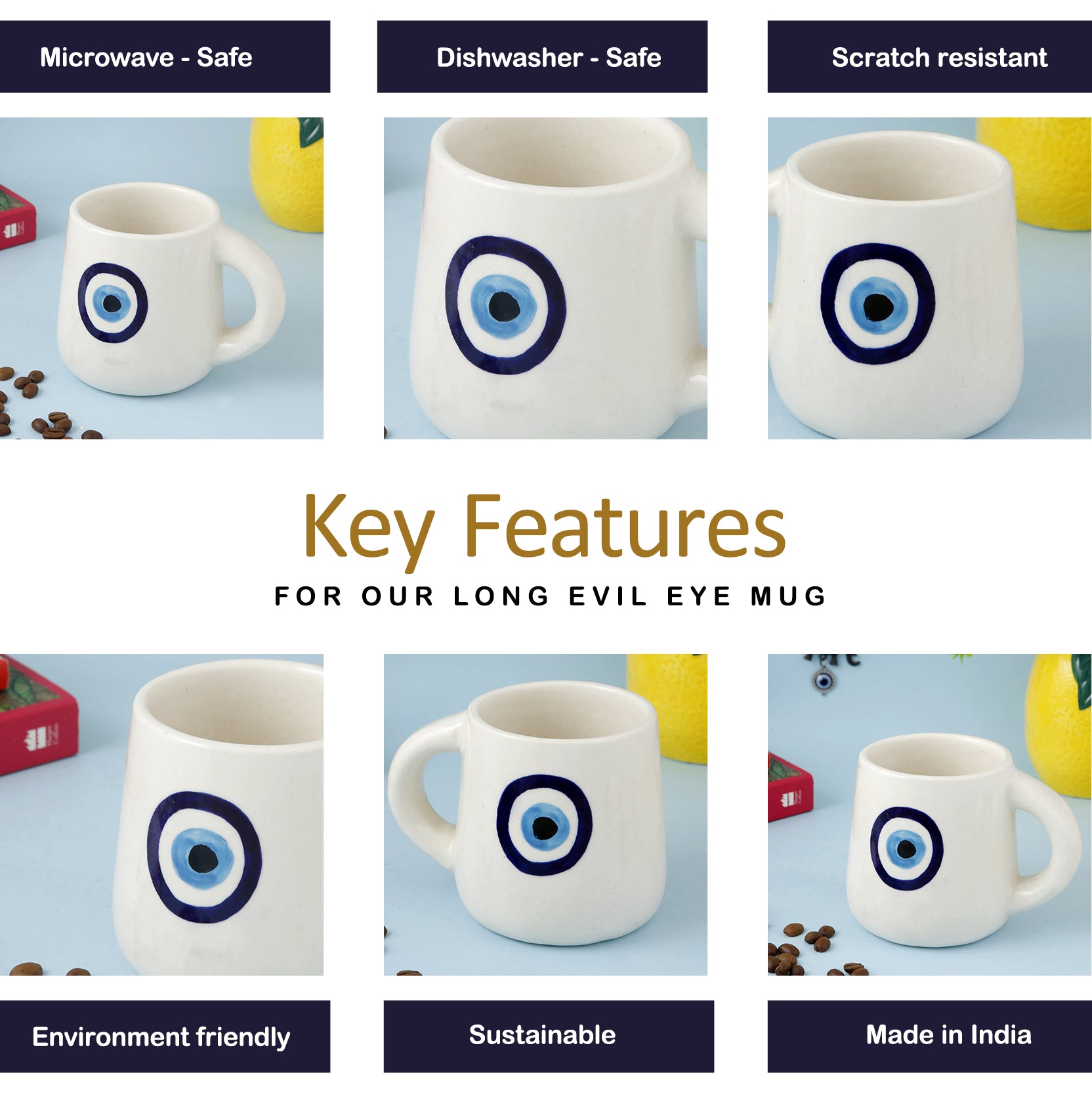 Long Evil Eye Mug - 250ML