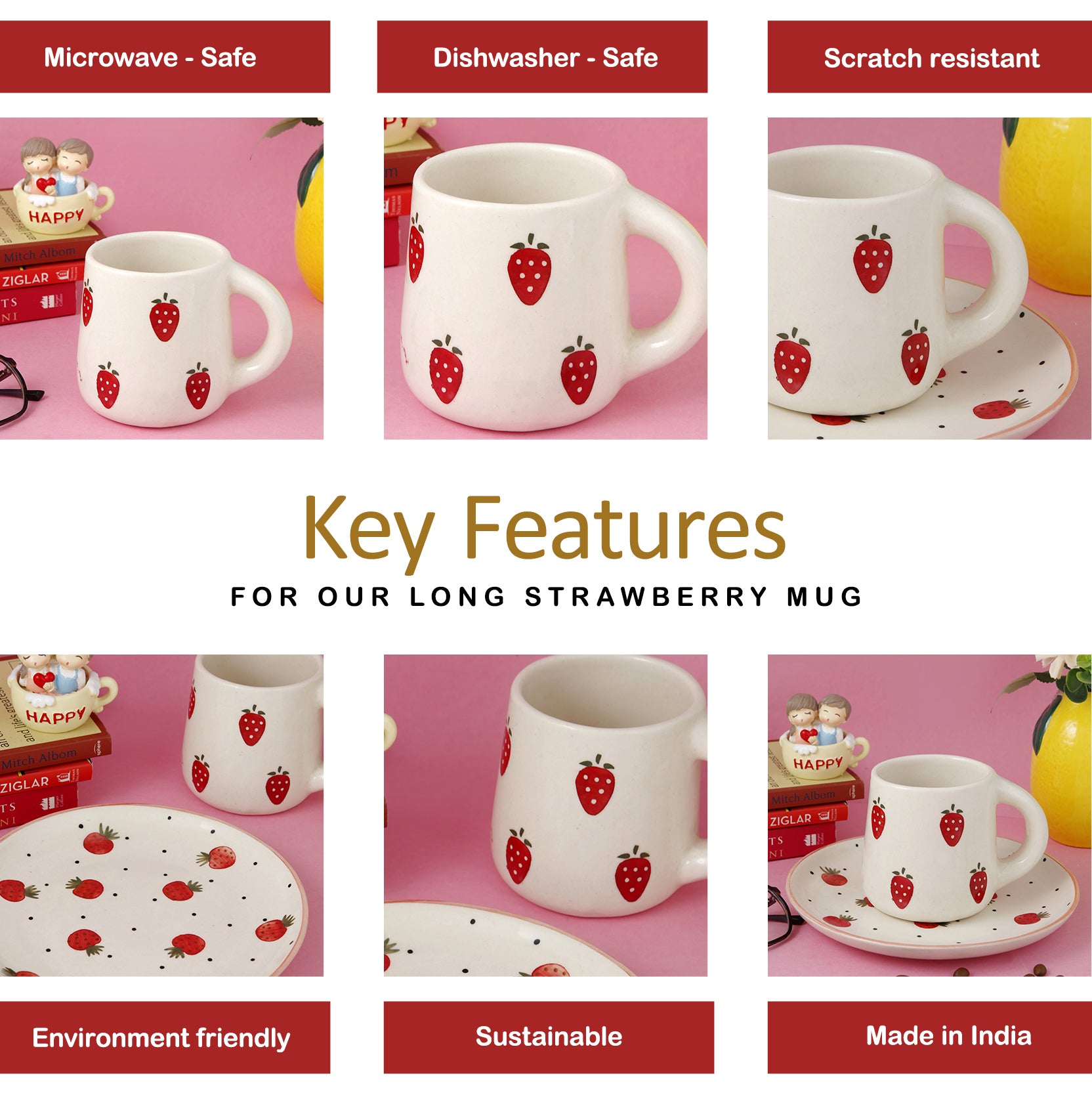 Long Strawberry Mug - 250ML