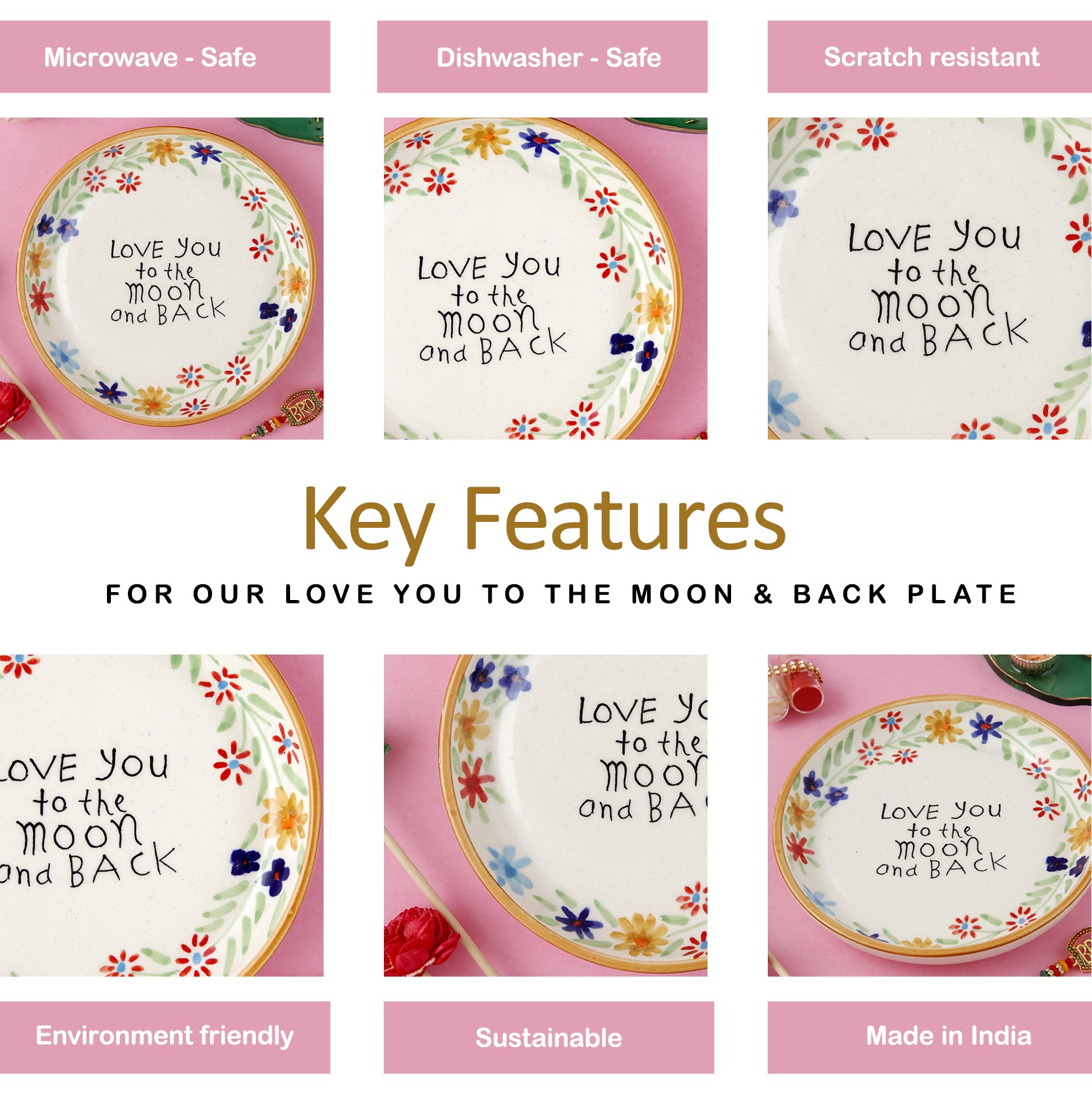 Love you to moon and back Plate - 5 Inch
