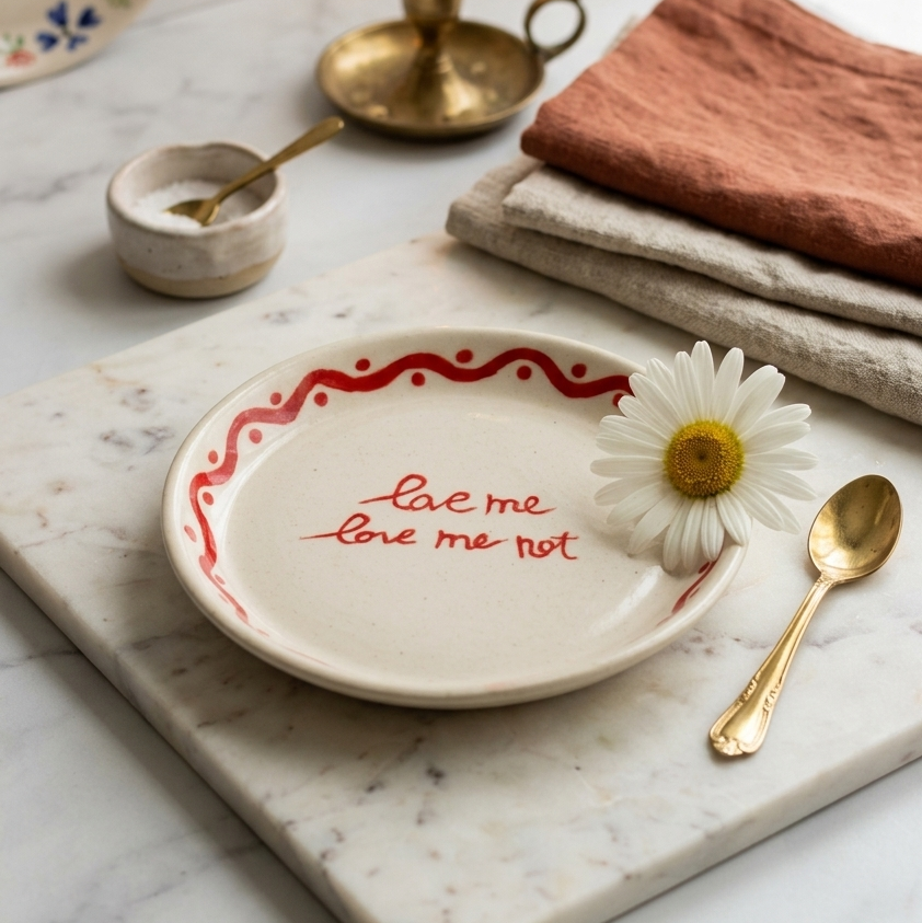 Love me Love me not Plate - 5 Inch (Set of 2)
