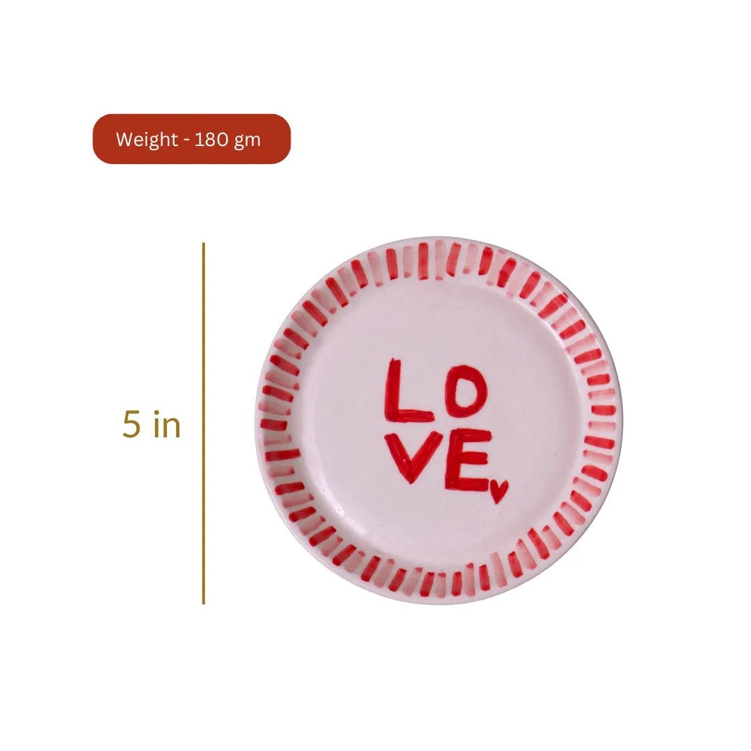 Love with Stripes Plate - 5 Inch