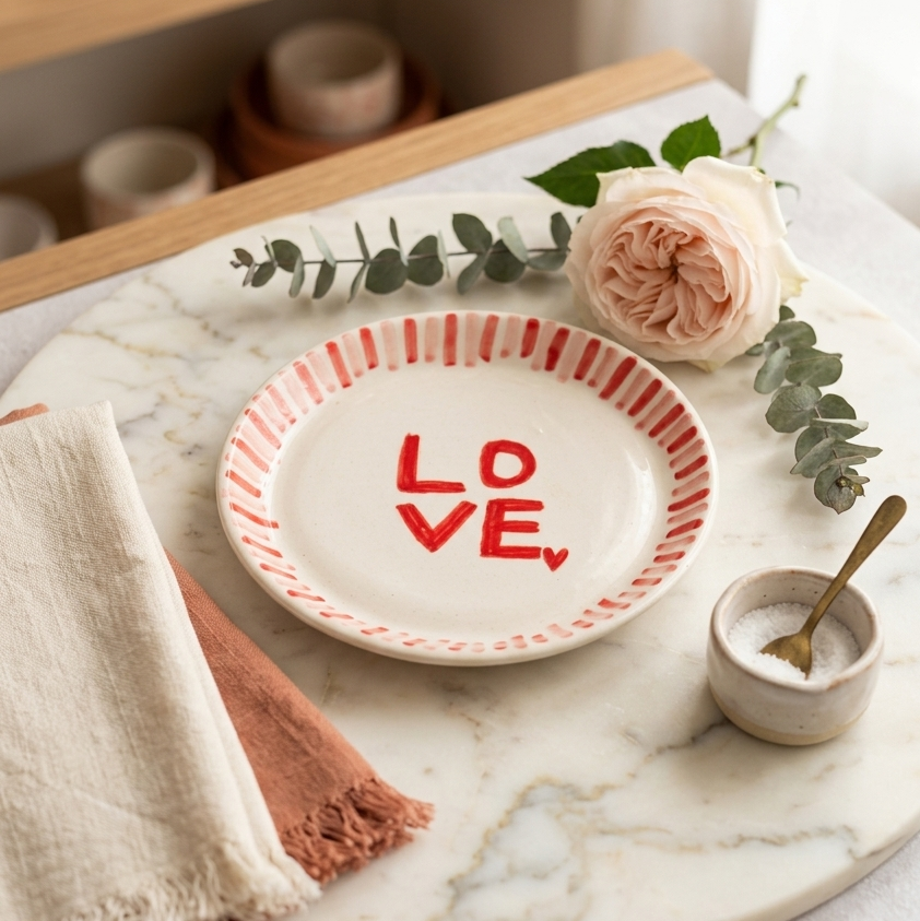 Love with Stripes Plate - 5 Inch