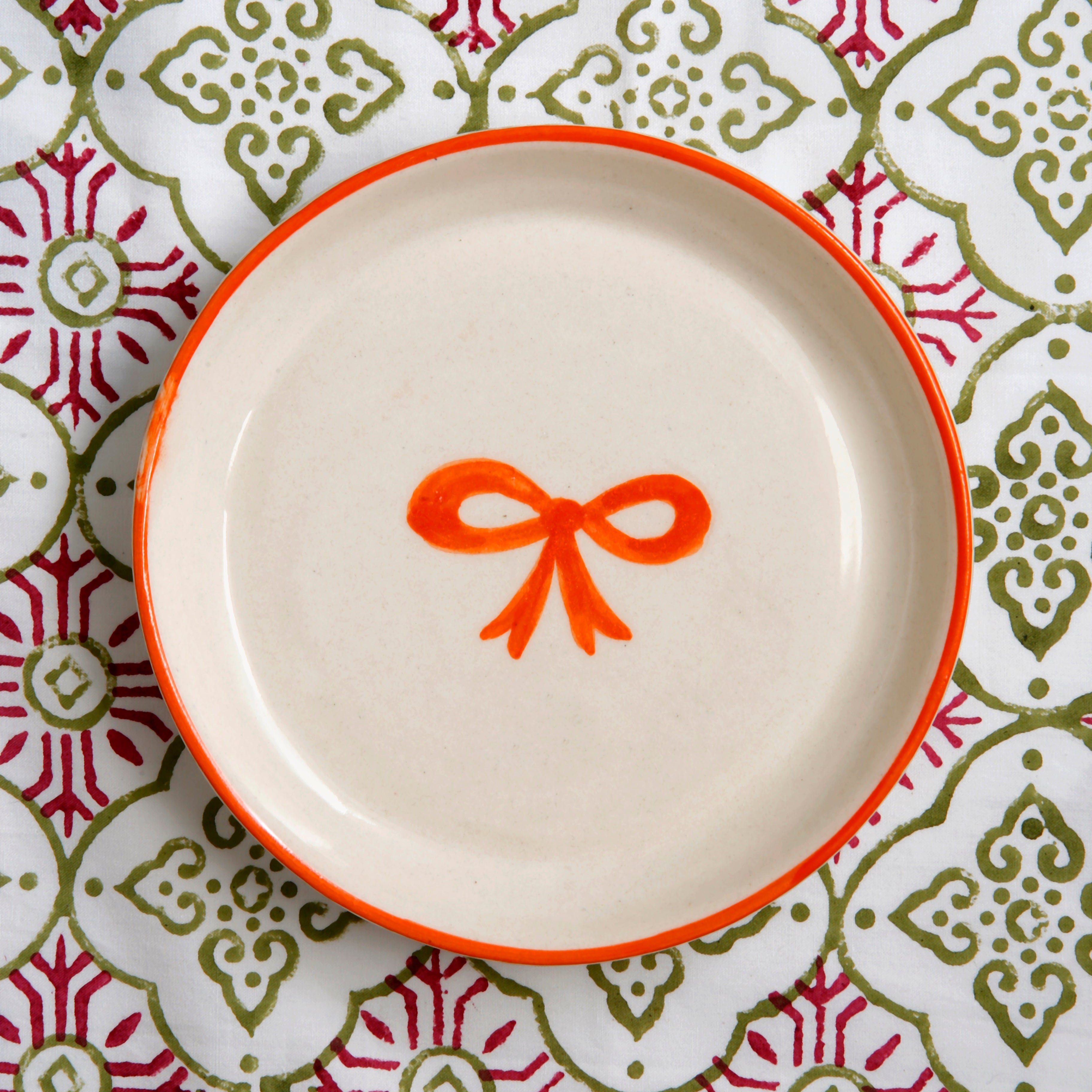 Orange Bow Plate - 5 Inch