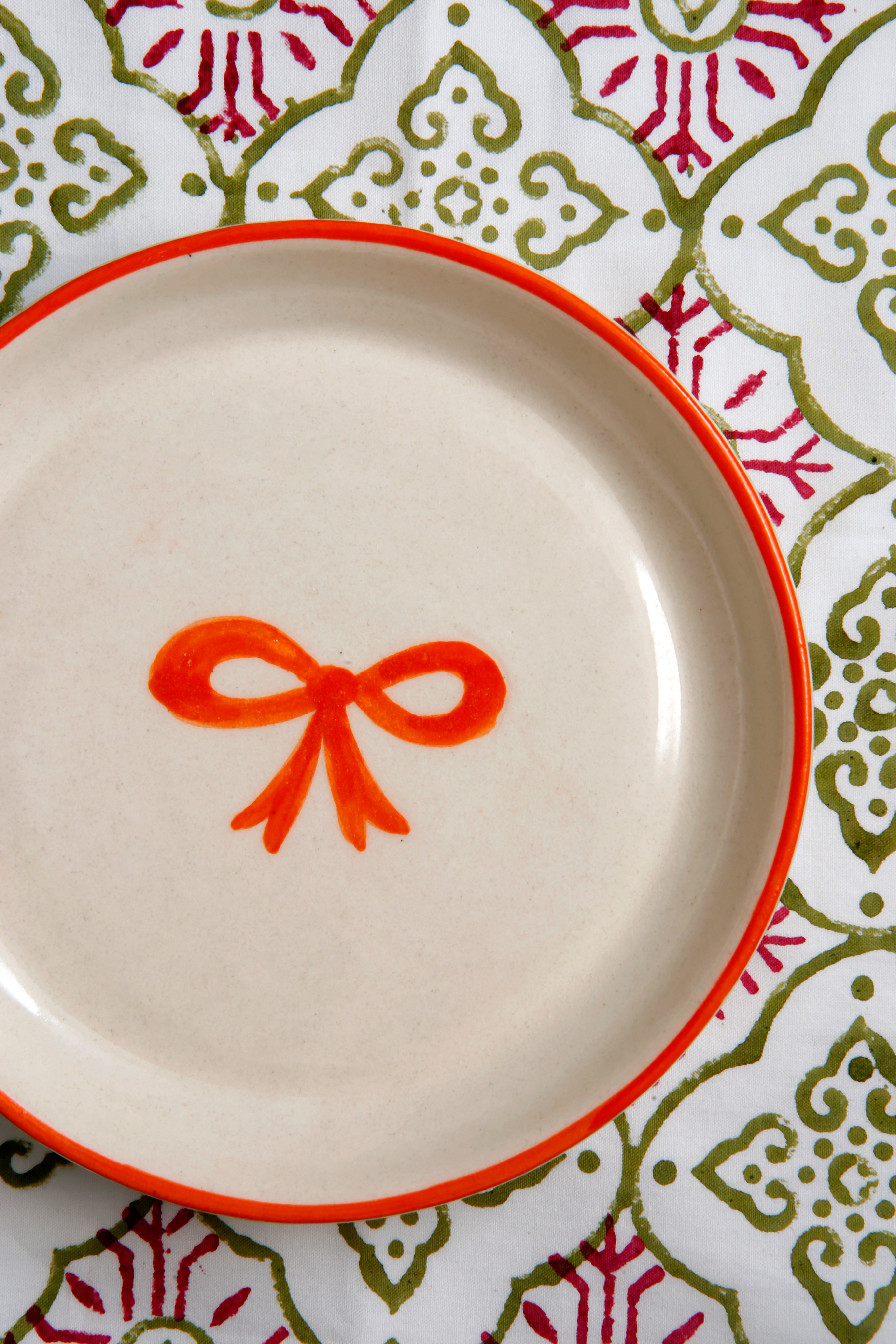 Orange Bow Plate - 5 Inch