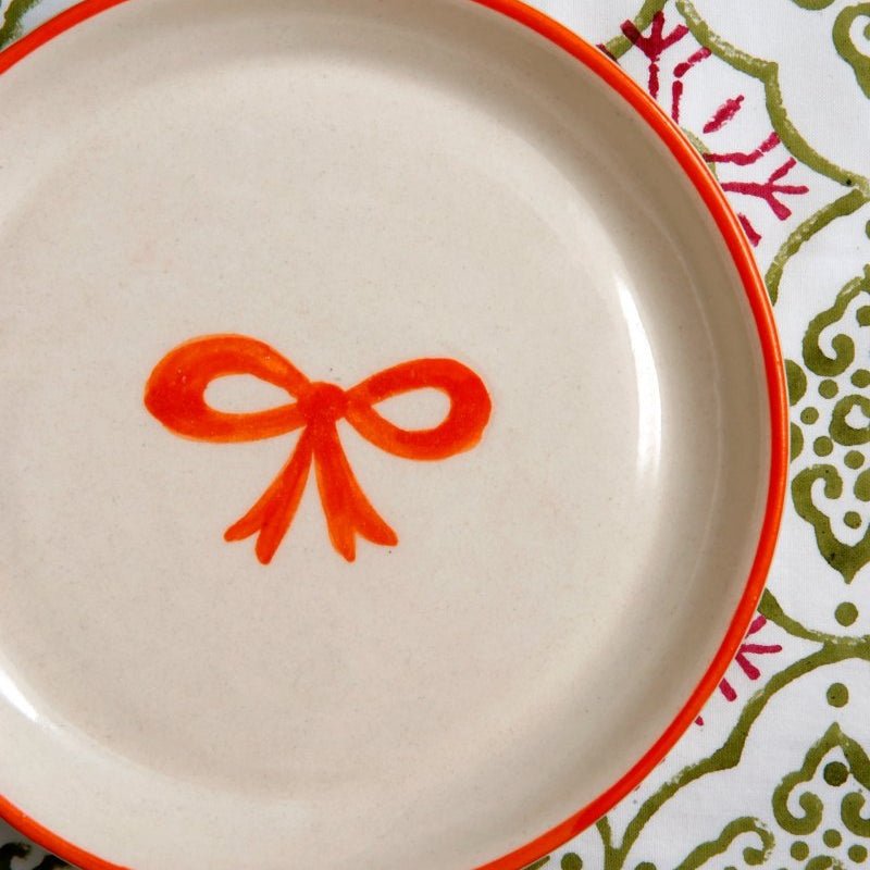Orange Bow Plate - 5 Inch