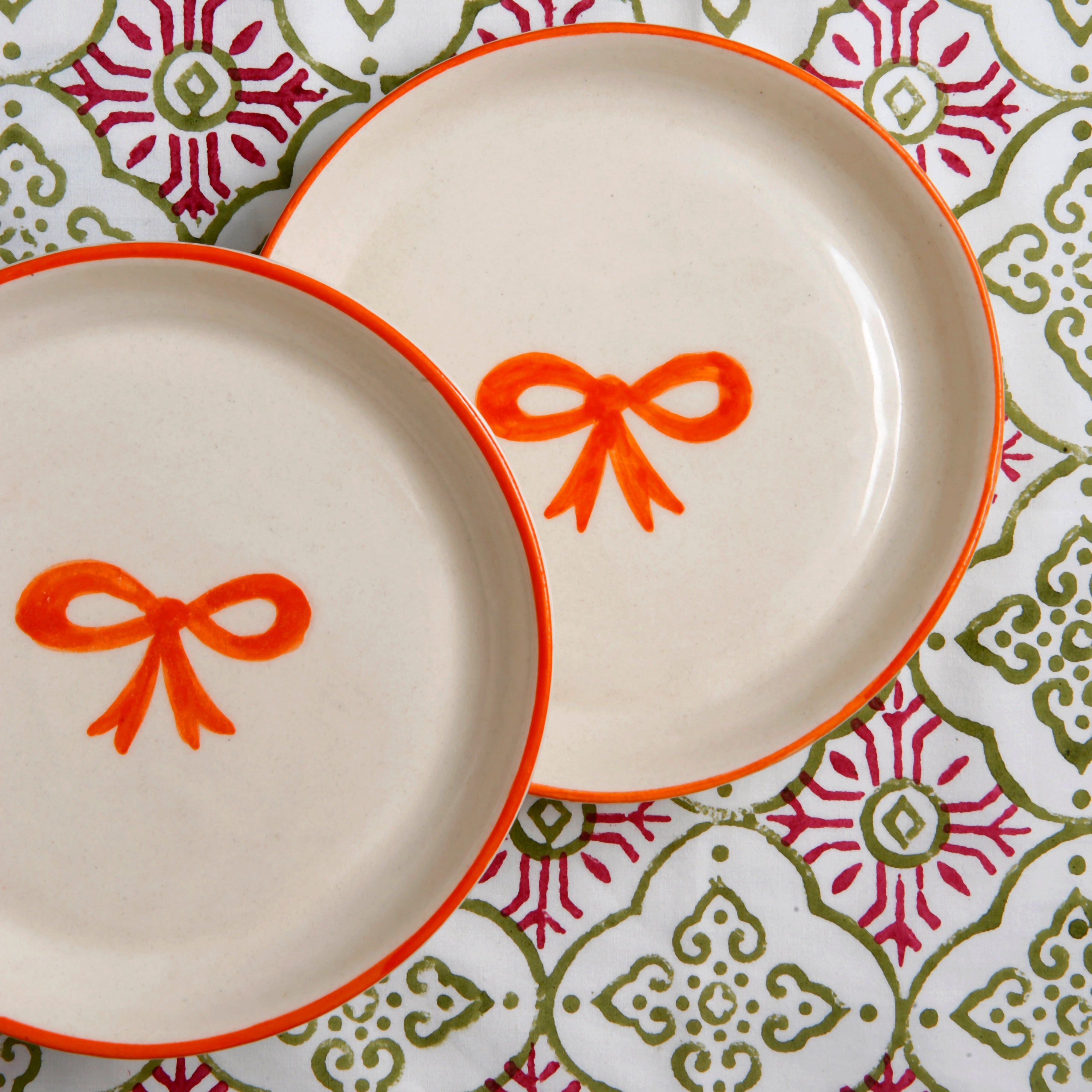 Orange Bow Plate - 5 Inch