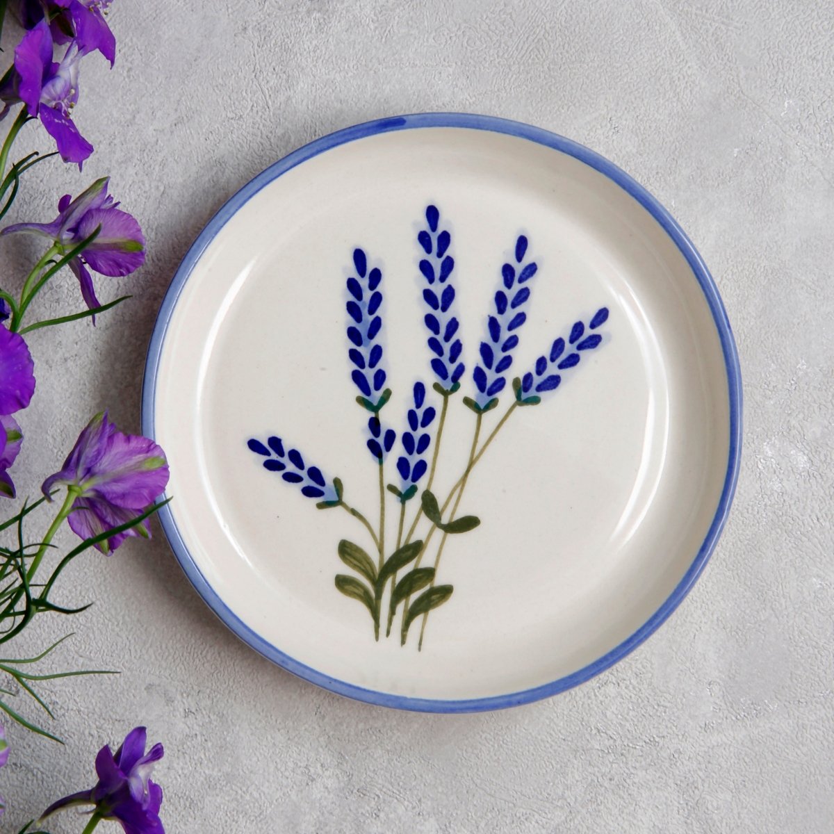 Lavender Mug, Lavender Quarter Plate, Lavender Plate - Set of 3