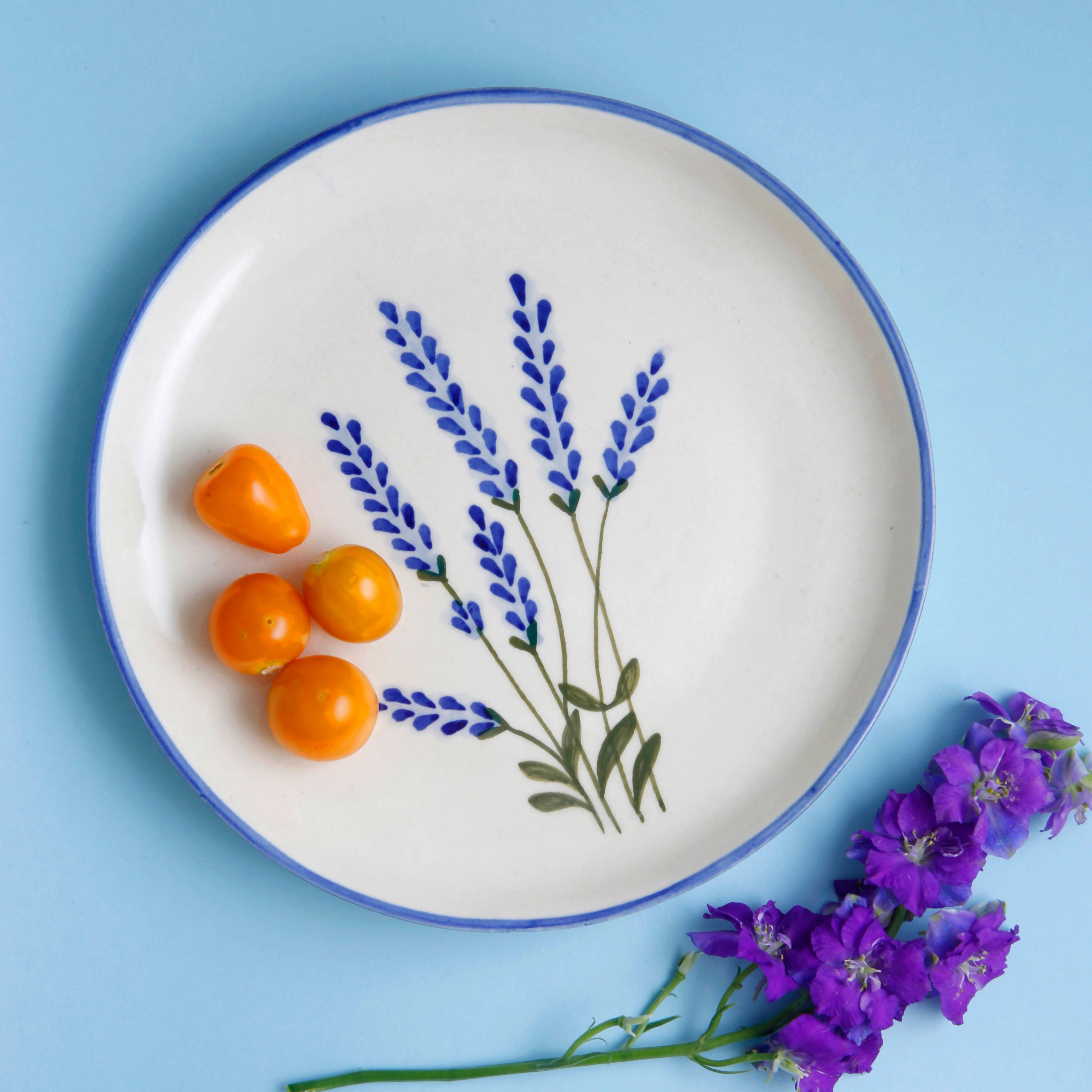 Lavender Mug, Lavender Quarter Plate, Lavender Serving Bowl - Set of 3