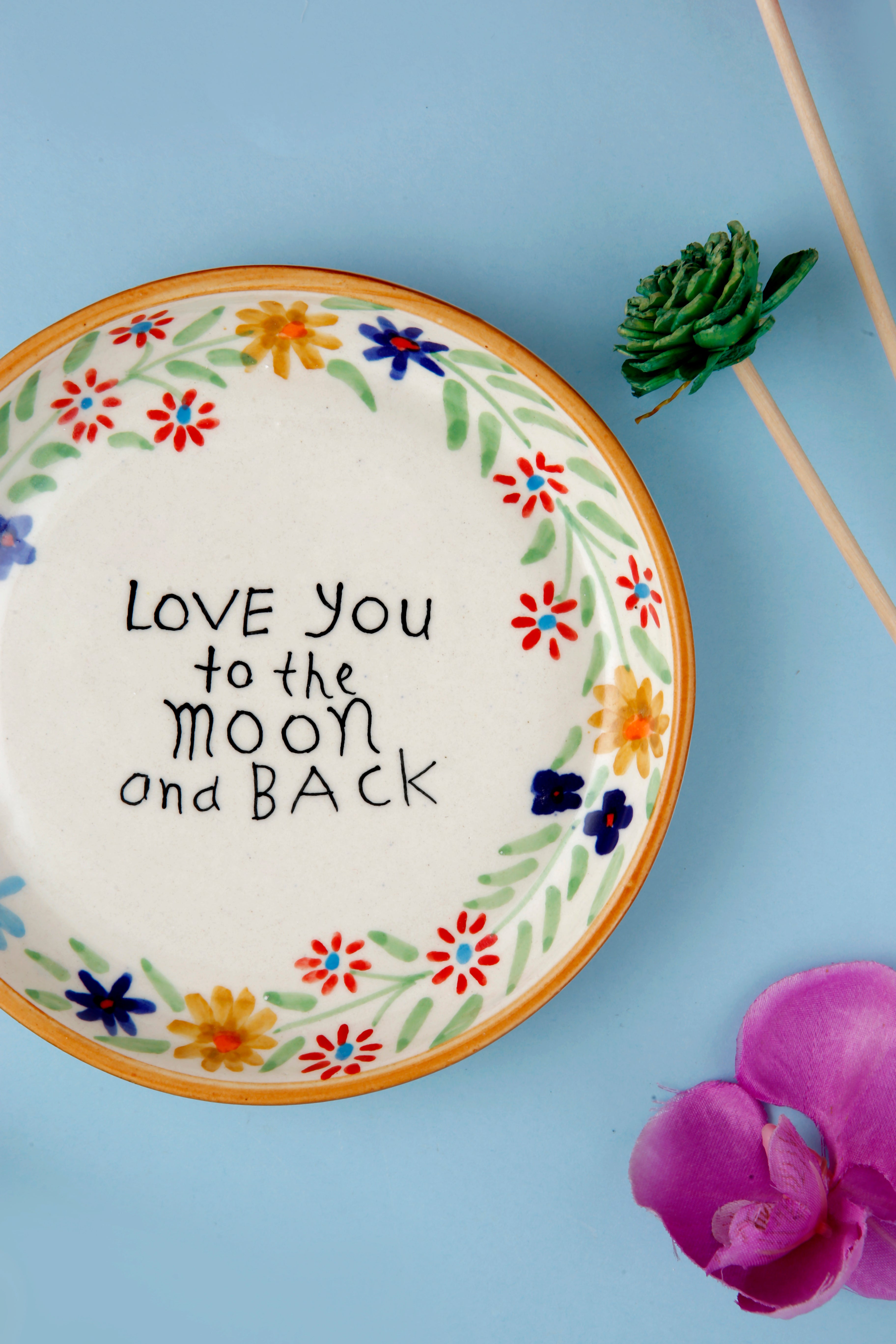 Love you to moon and back Plate - 5 Inch