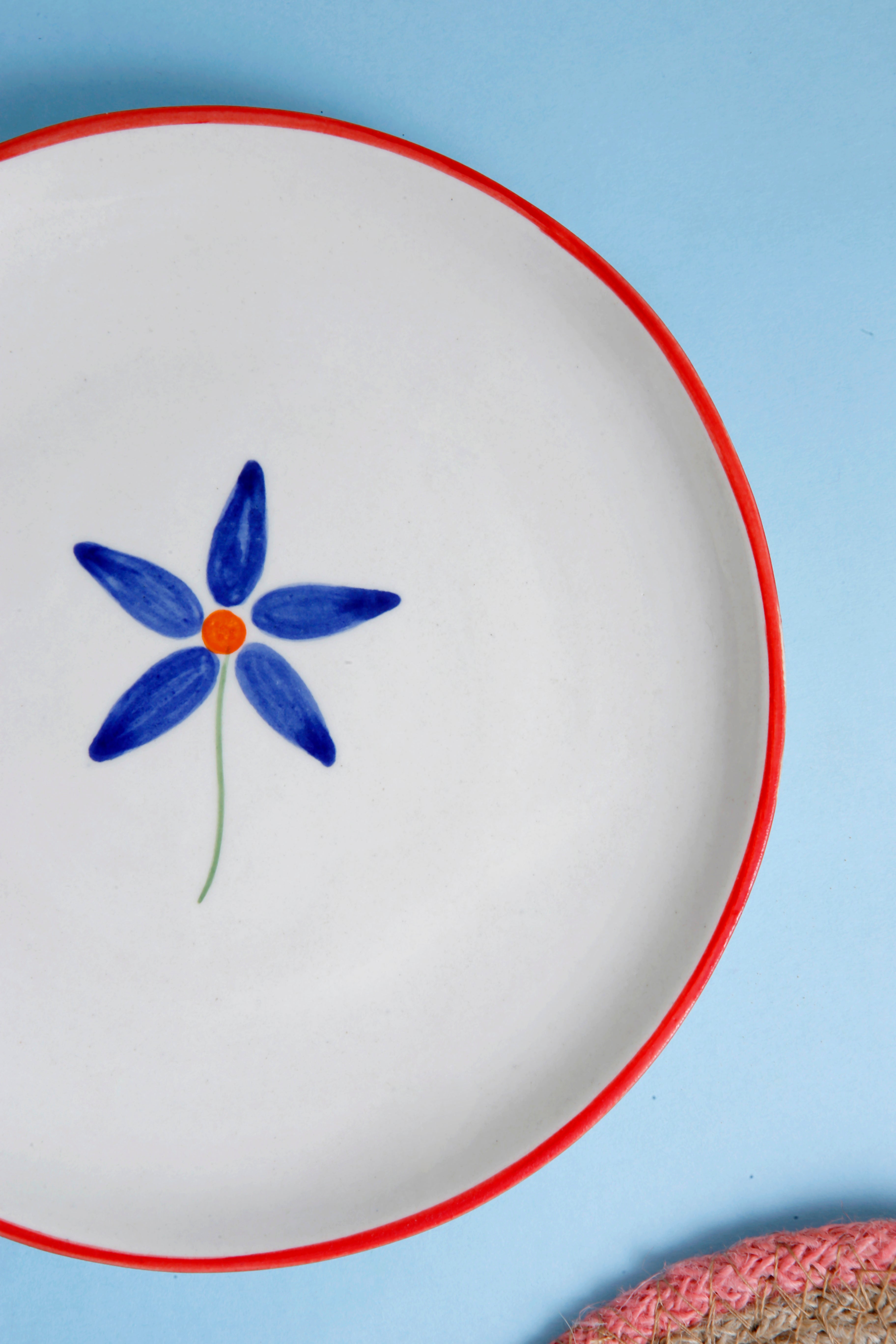 Blue Bloom Quarter Plate - 7 Inch