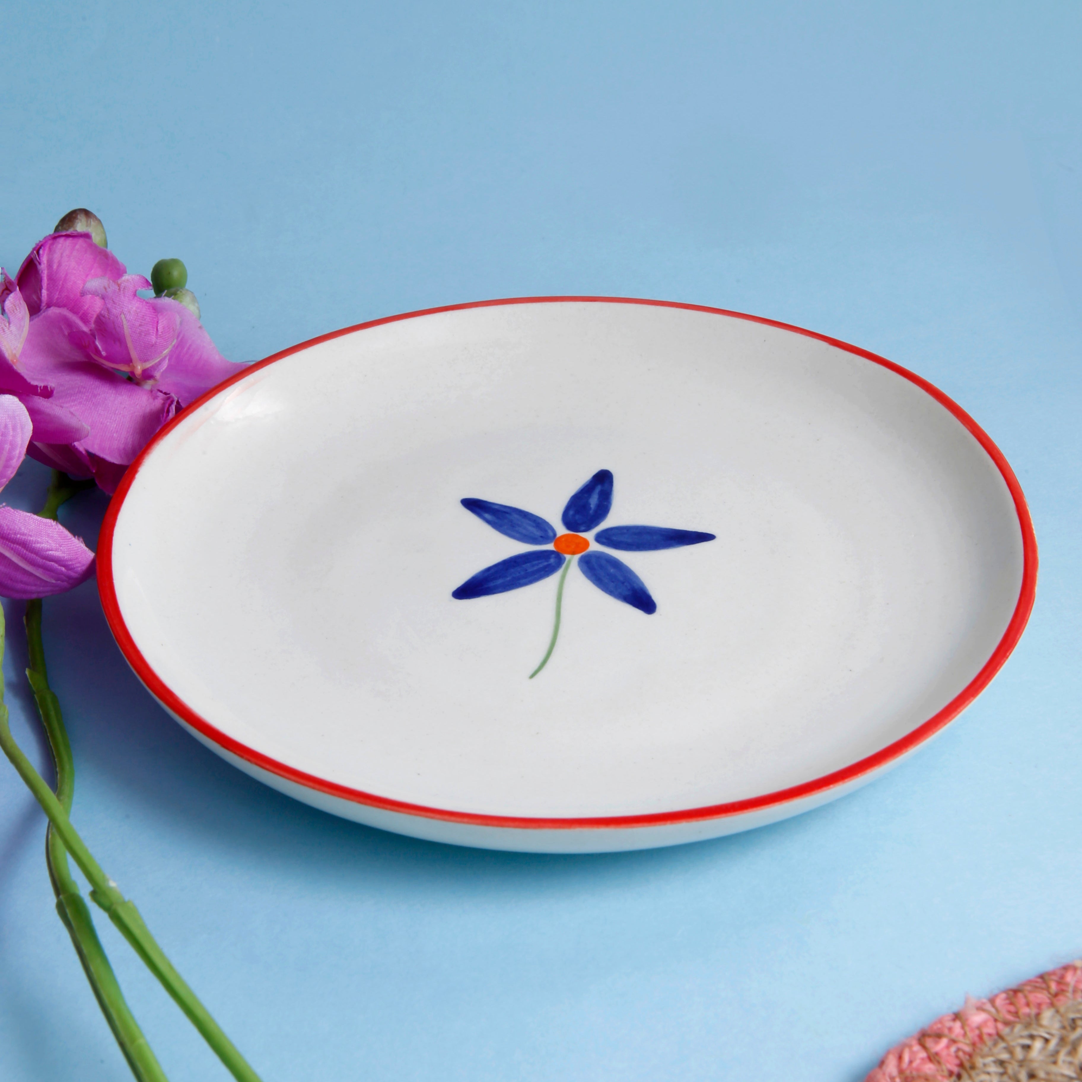 Blue Bloom Quarter Plate - 7 Inch