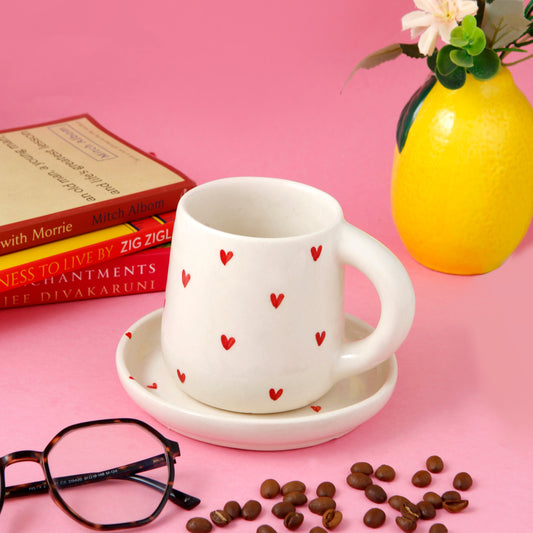 Long Red Heart Mug - 250ML