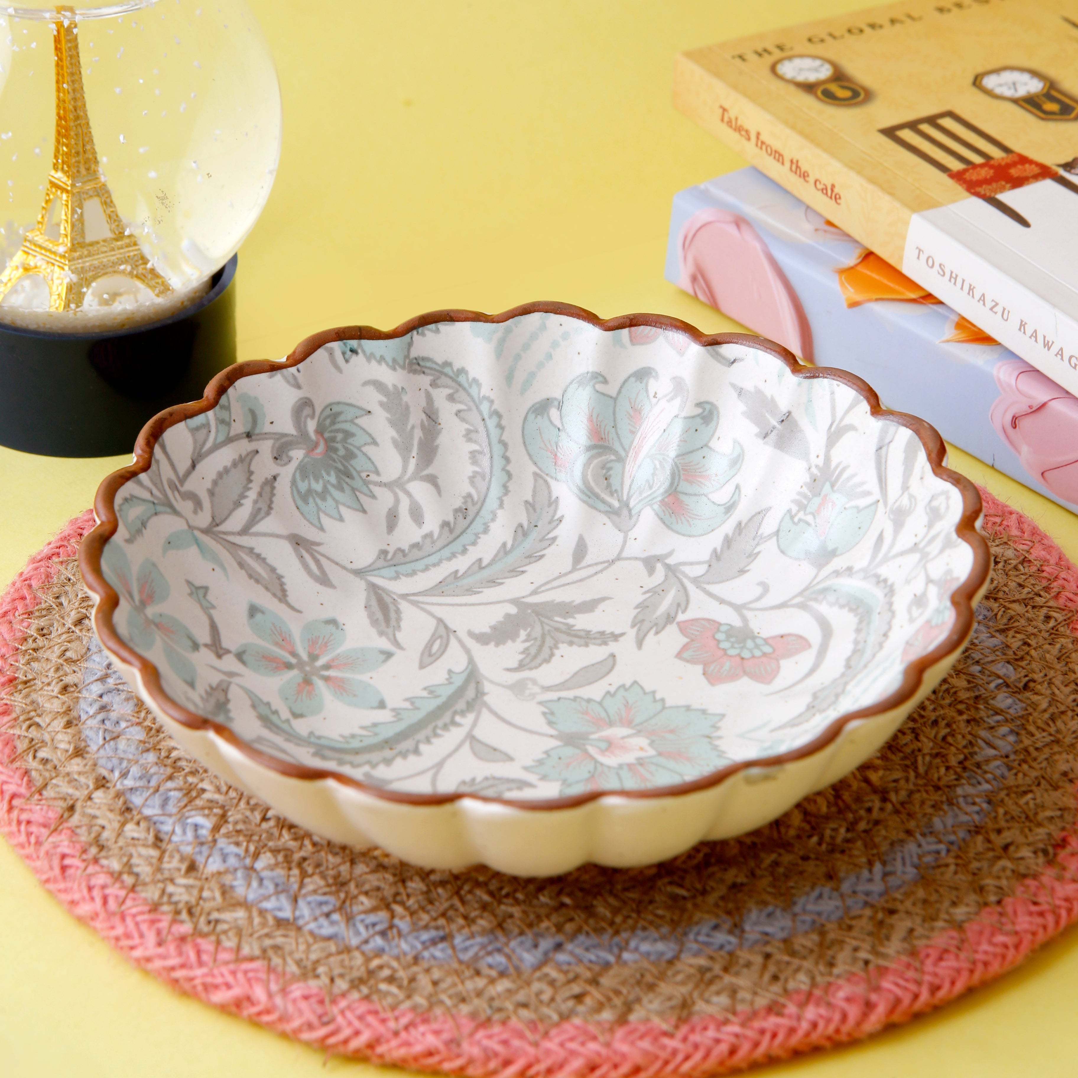 Green Flower Chaat Plate - 5.5 Inch