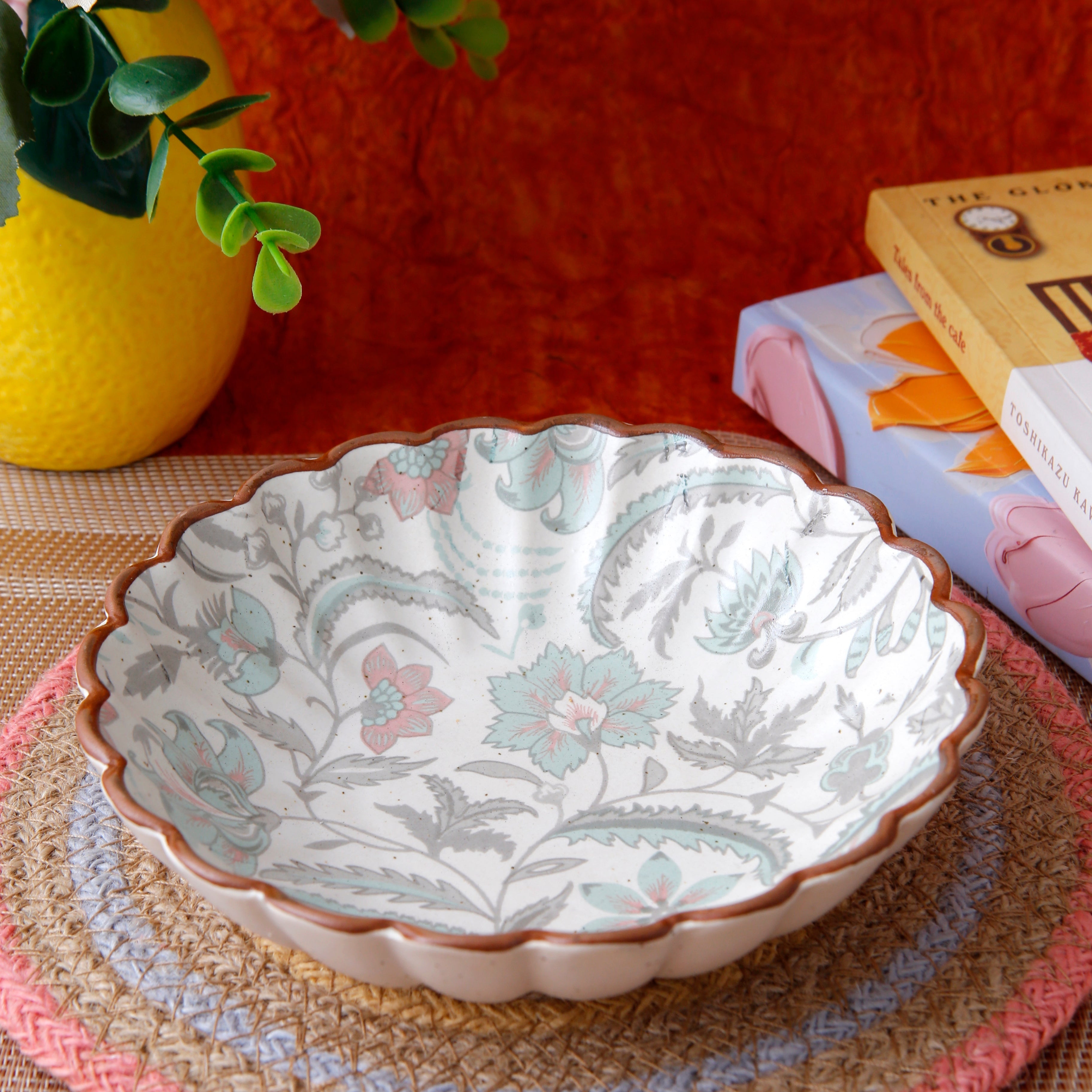 Green Flower Chaat Plate - 5.5 Inch