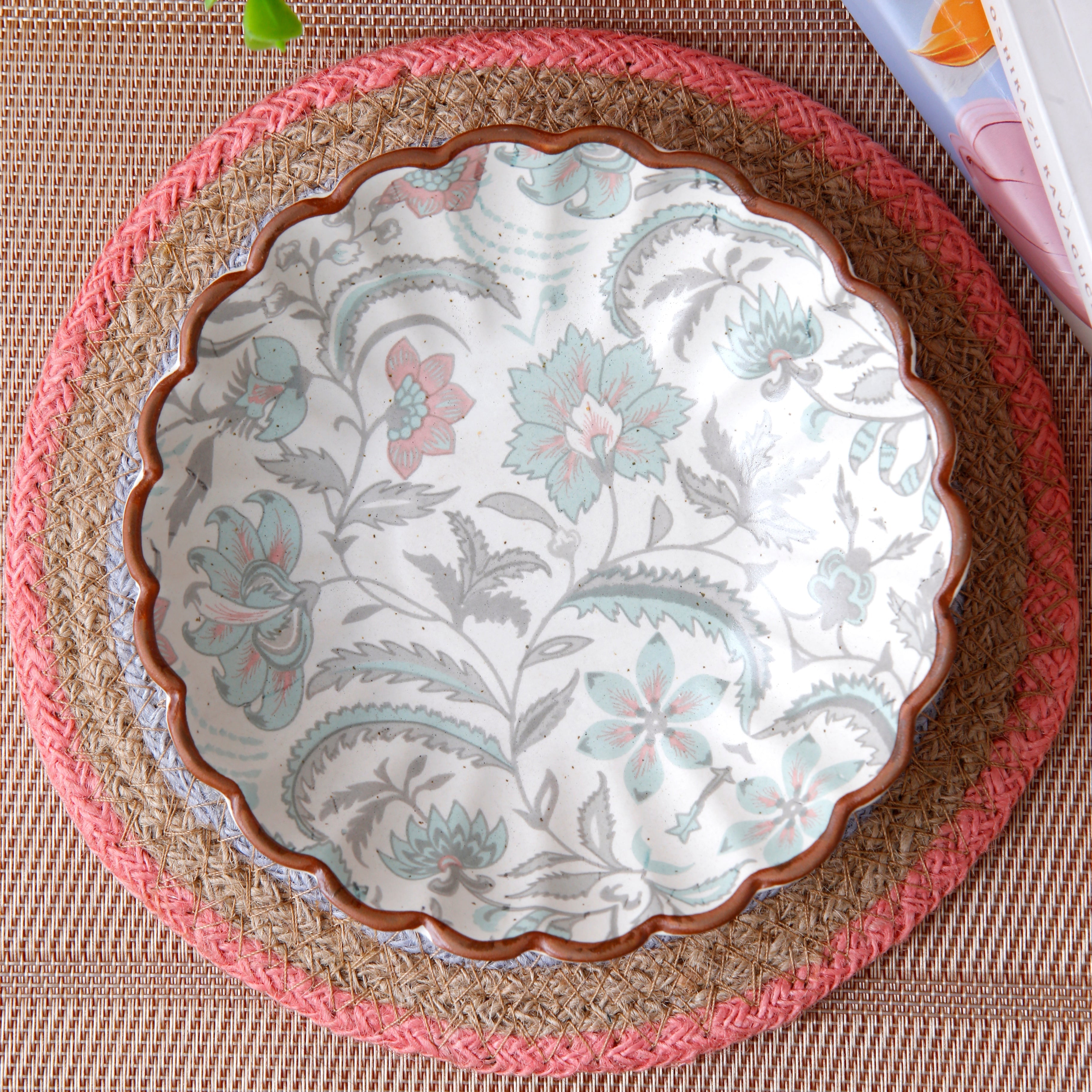 Green Flower Chaat Plate - 5.5 Inch