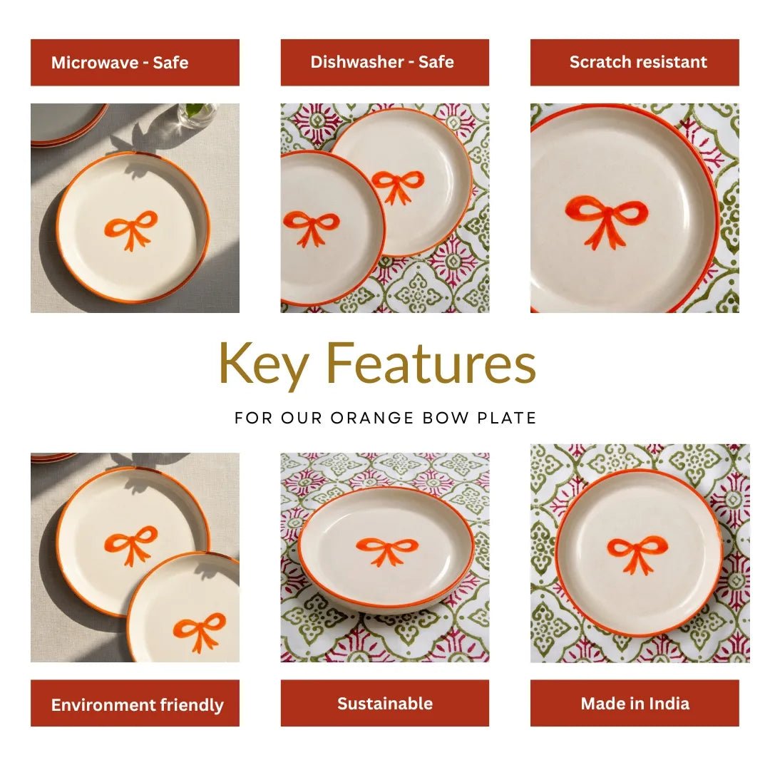 Orange Bow Plate - 5 Inch