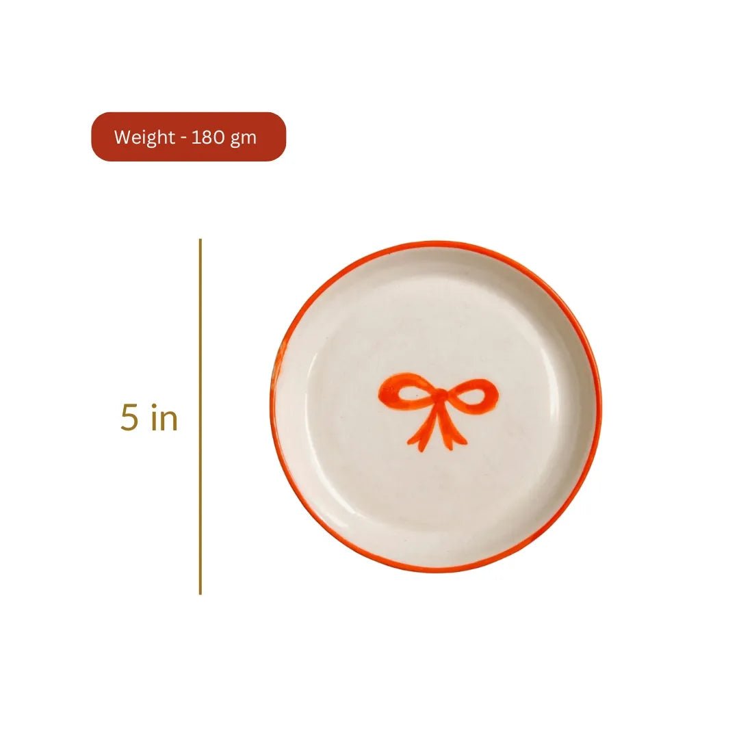 Orange Bow Plate - 5 Inch