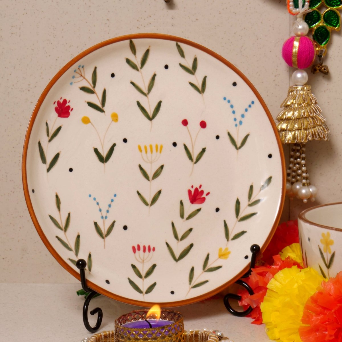 Dilkhush Mug, Dilkhush Quarter Plate, Dilkhush Serving Bowl - Set of 3