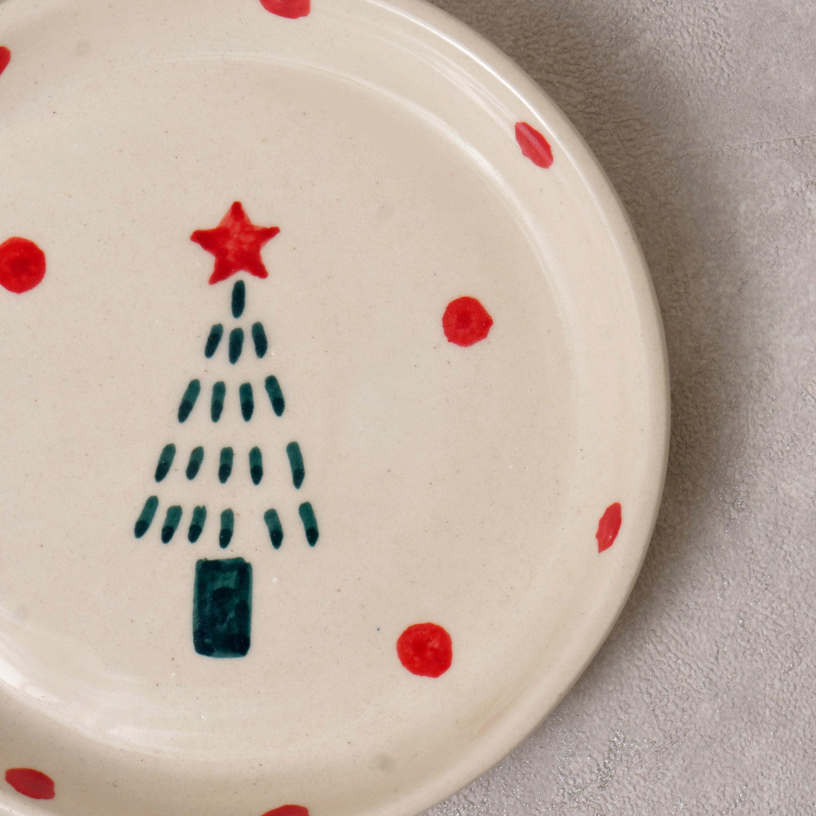 Polka Christmas Tree Plate - 5 inch