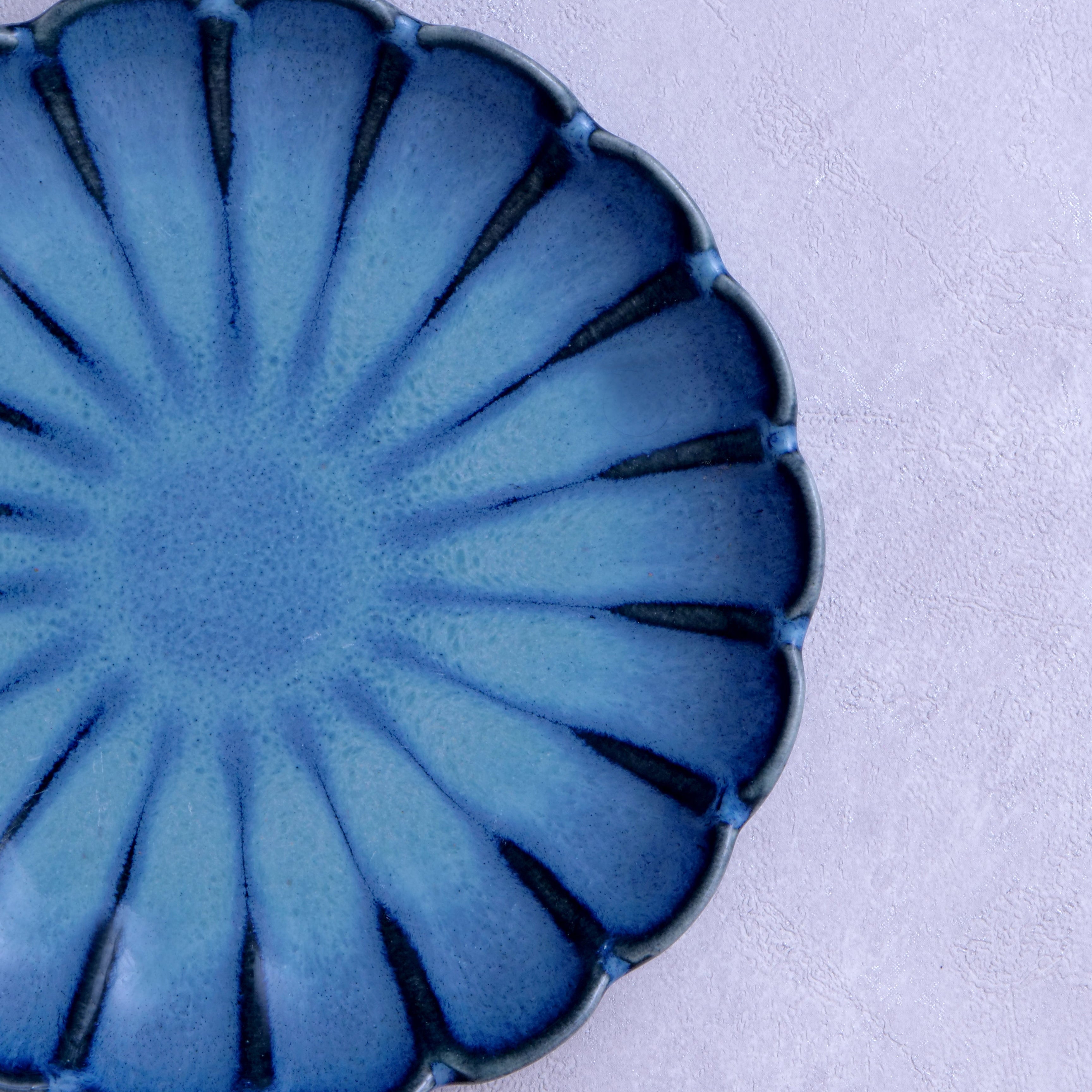 Blue Flower Chaat Plate - 5.5 Inch