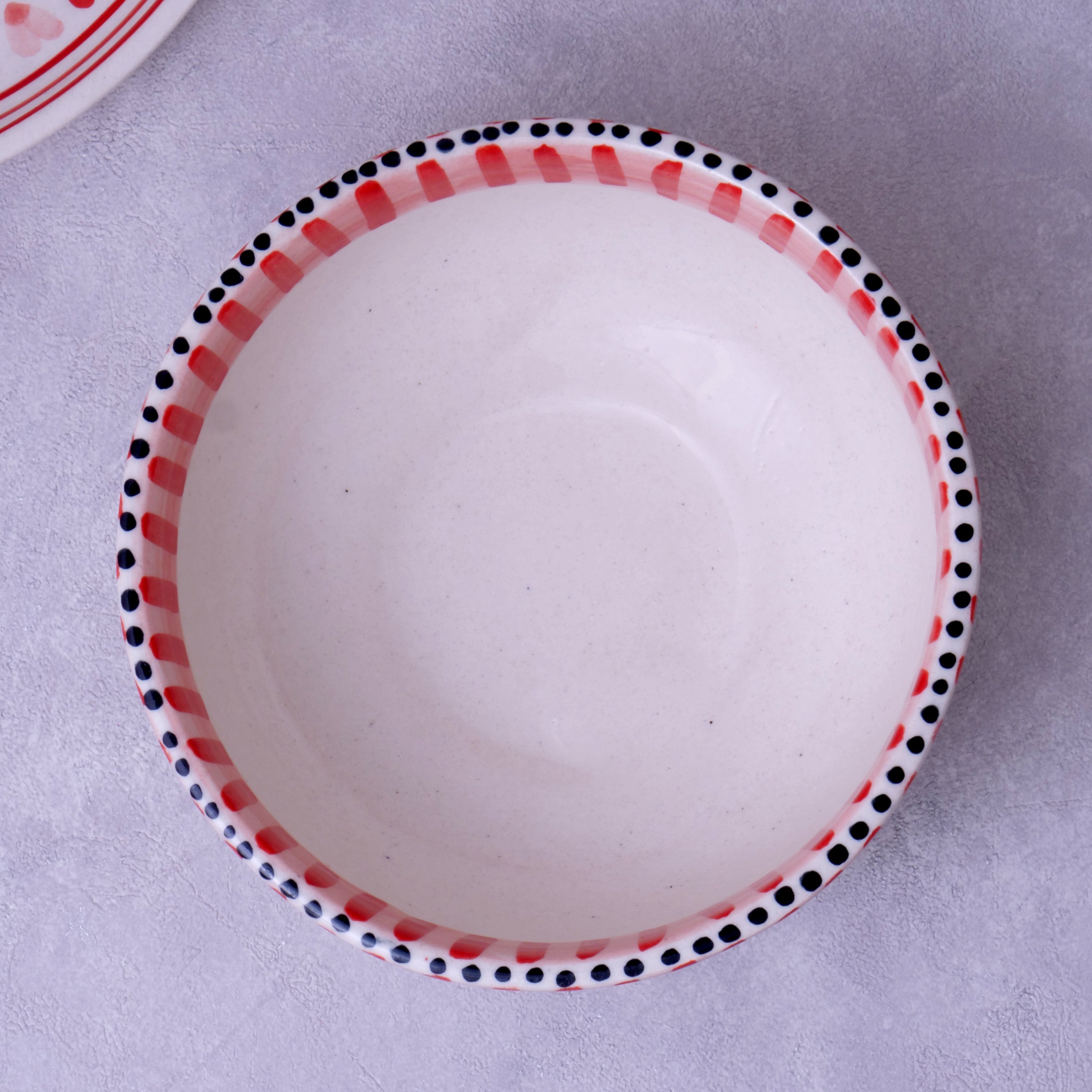 Stripes & Flower Fruit Bowl - 5 Inch