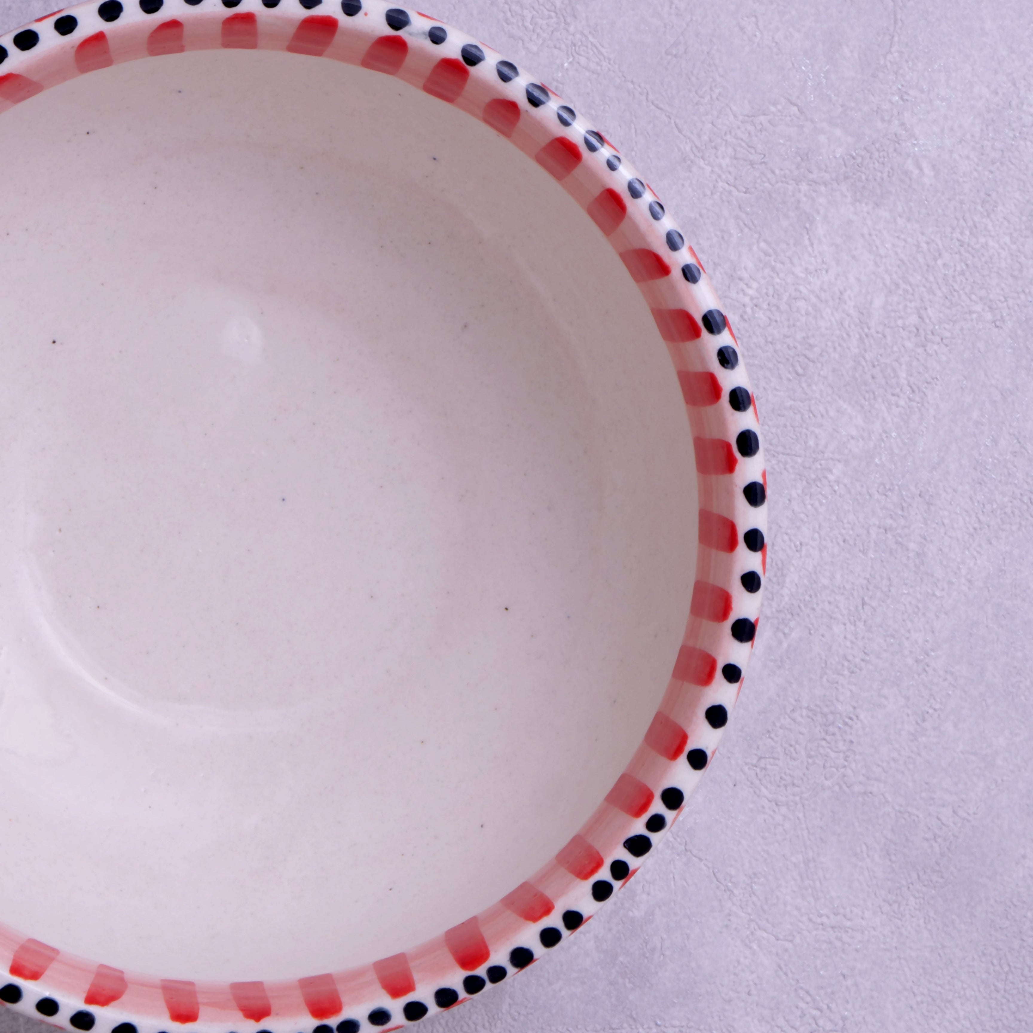 Stripes & Flower Fruit Bowl - 5 Inch