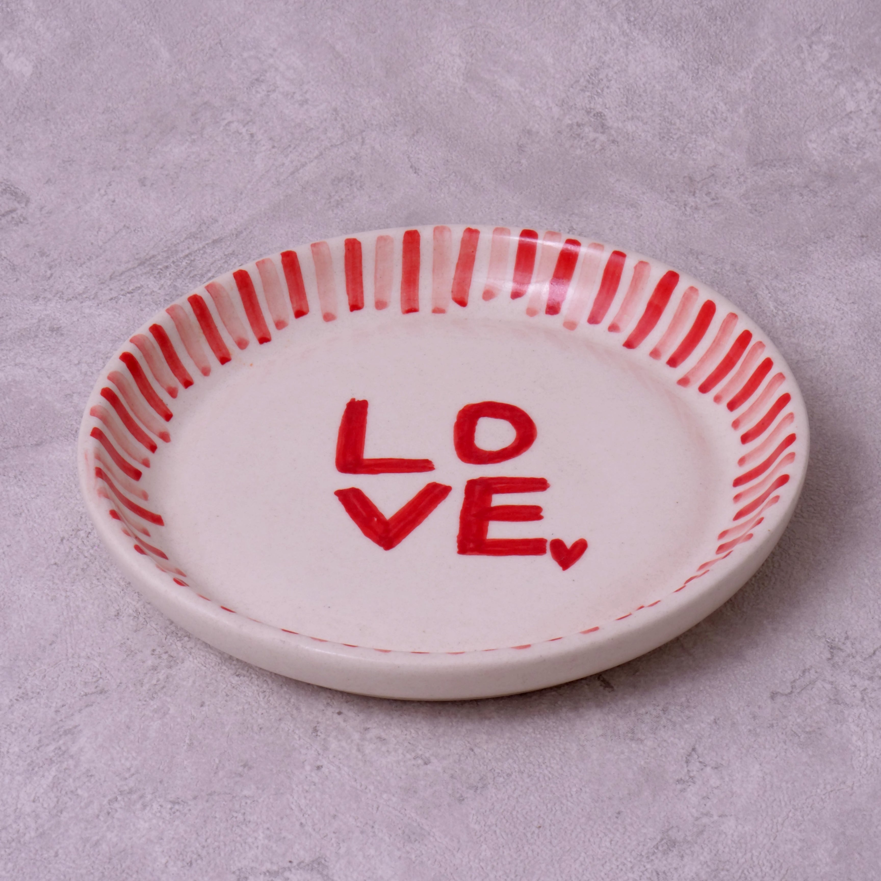 Love with Stripes Plate - 5 Inch