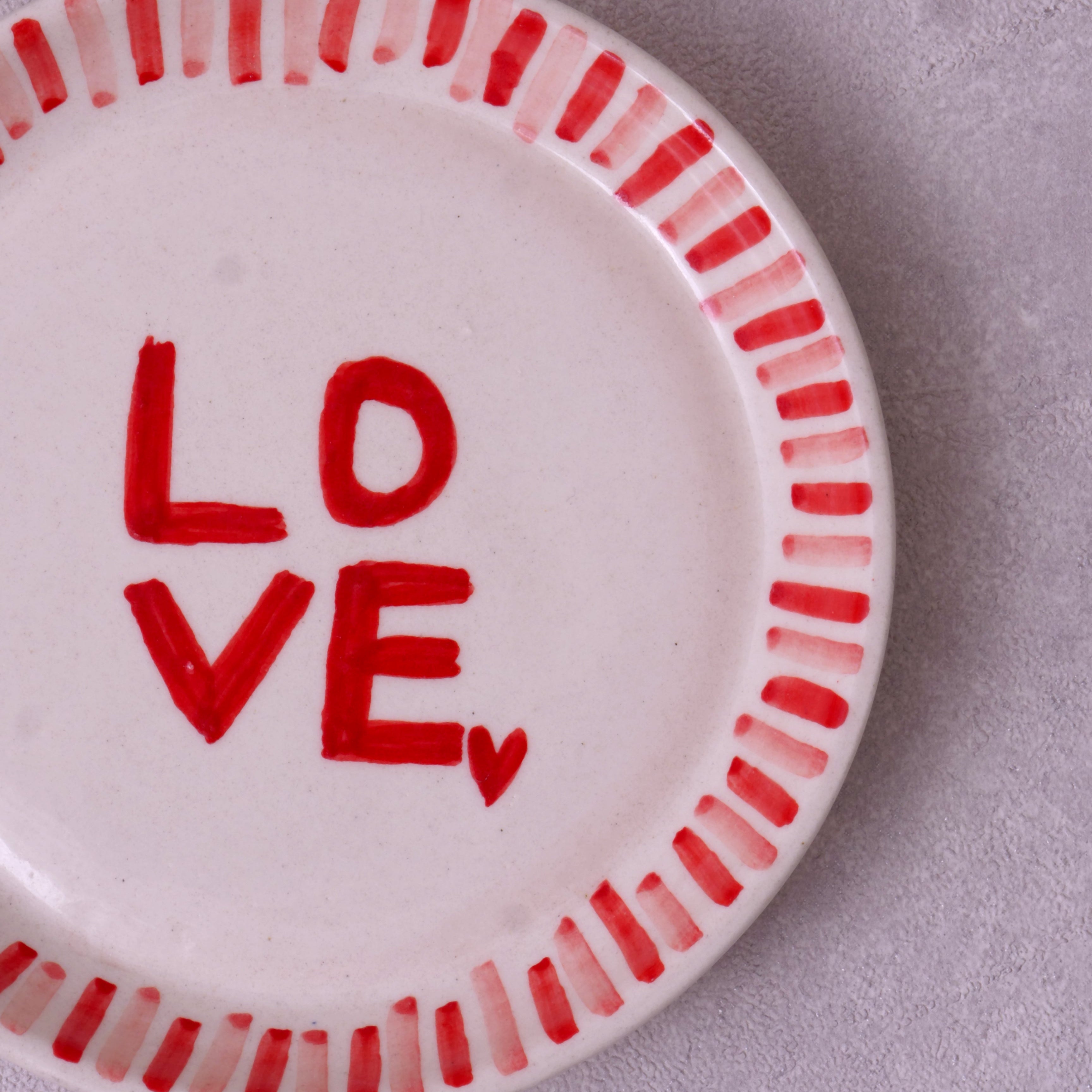 Love with Stripes Plate - 5 Inch