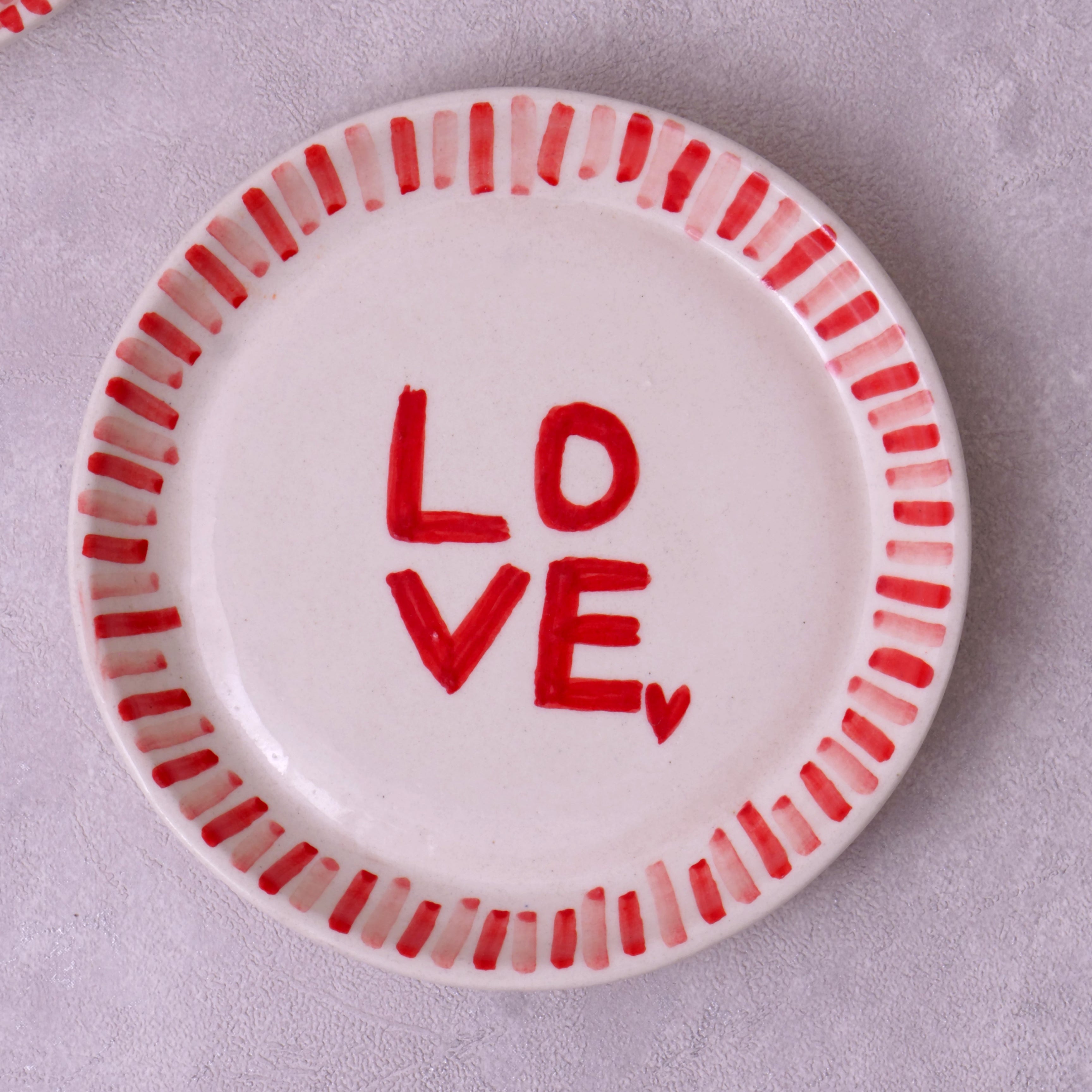 Love with Stripes Plate - 5 Inch