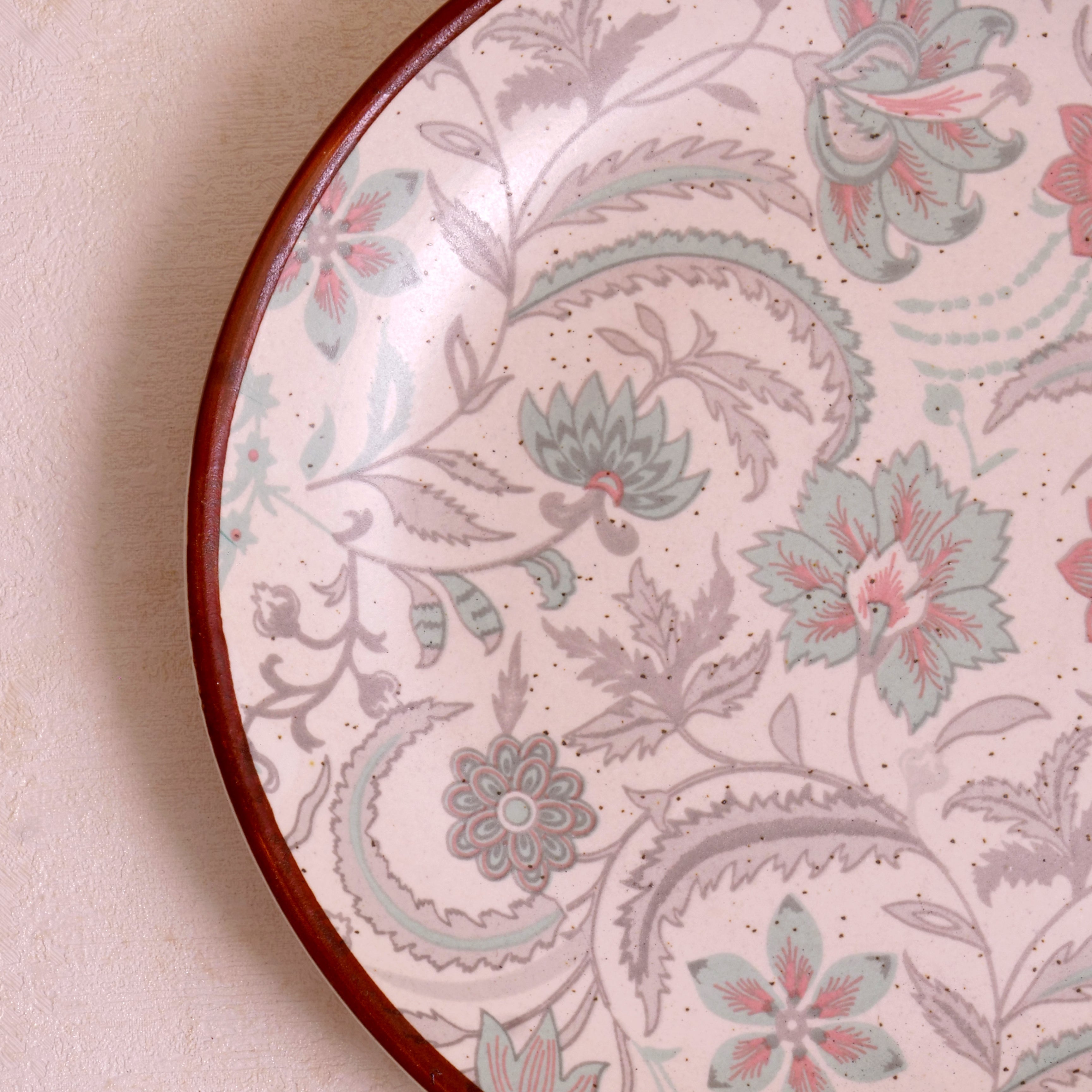 Green Flower Quarter Plate - 7 Inch (Set of 2)