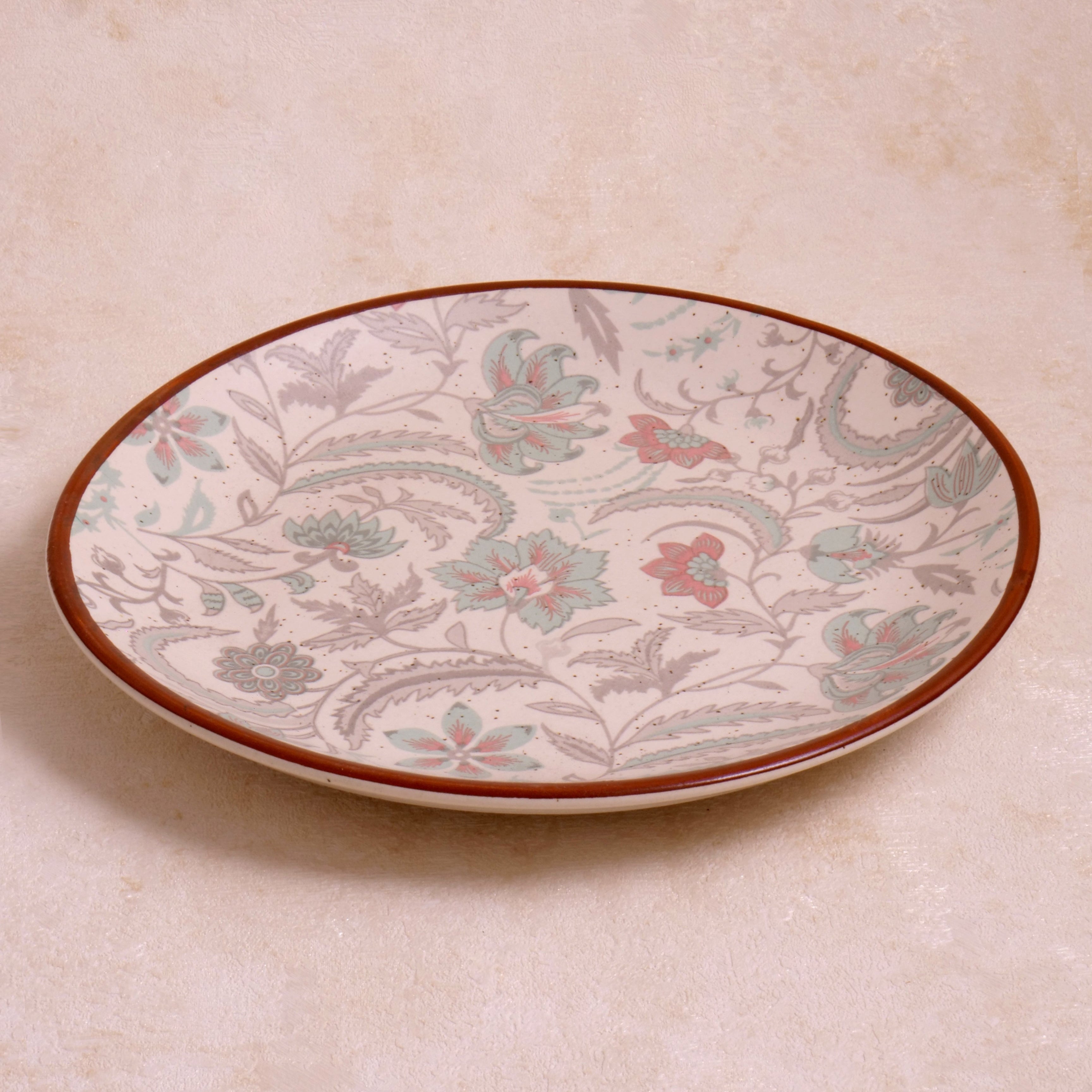 Green Flower Quarter Plate - 7 Inch (Set of 2)