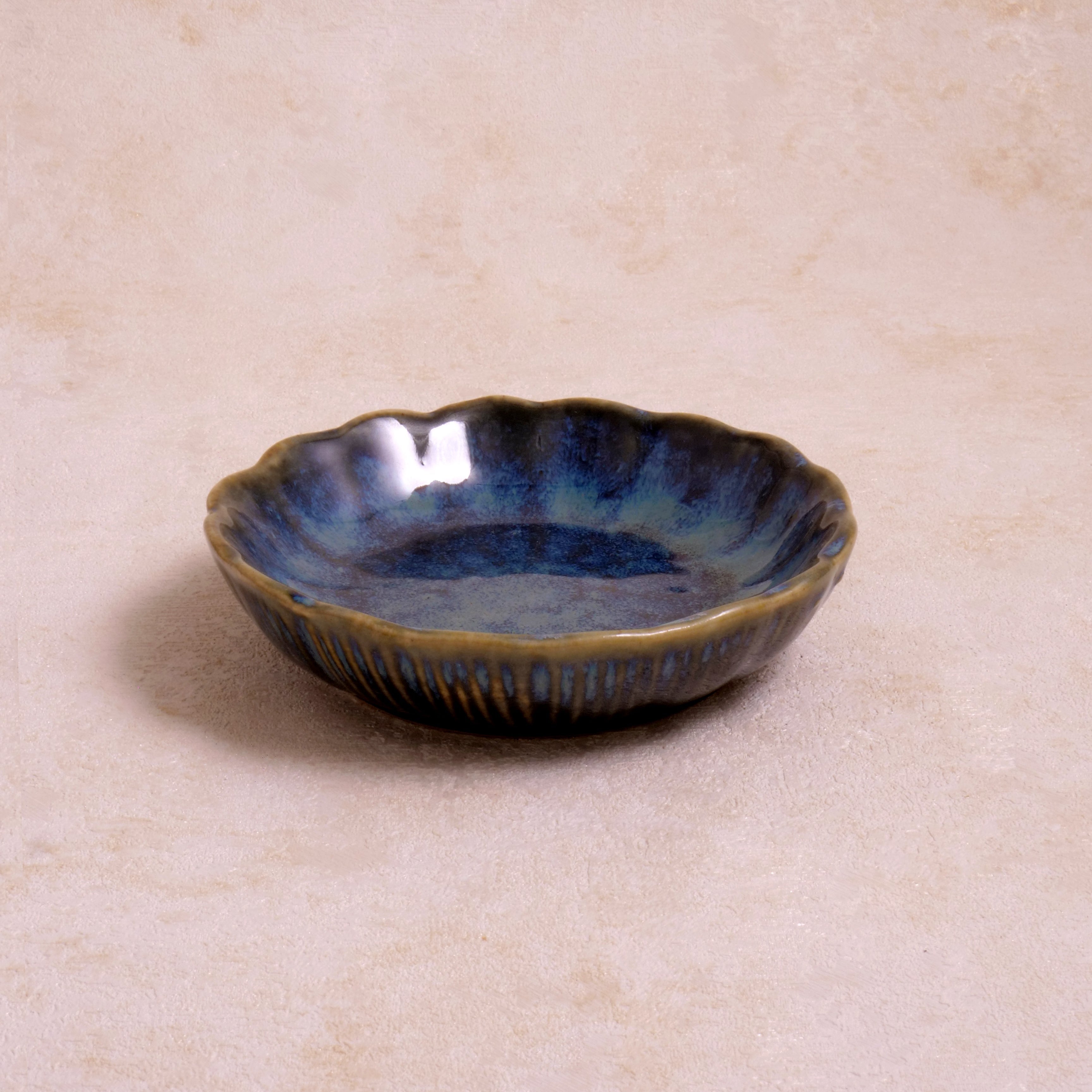 Deep Blue Chaat Plate - Small (Set of 2)