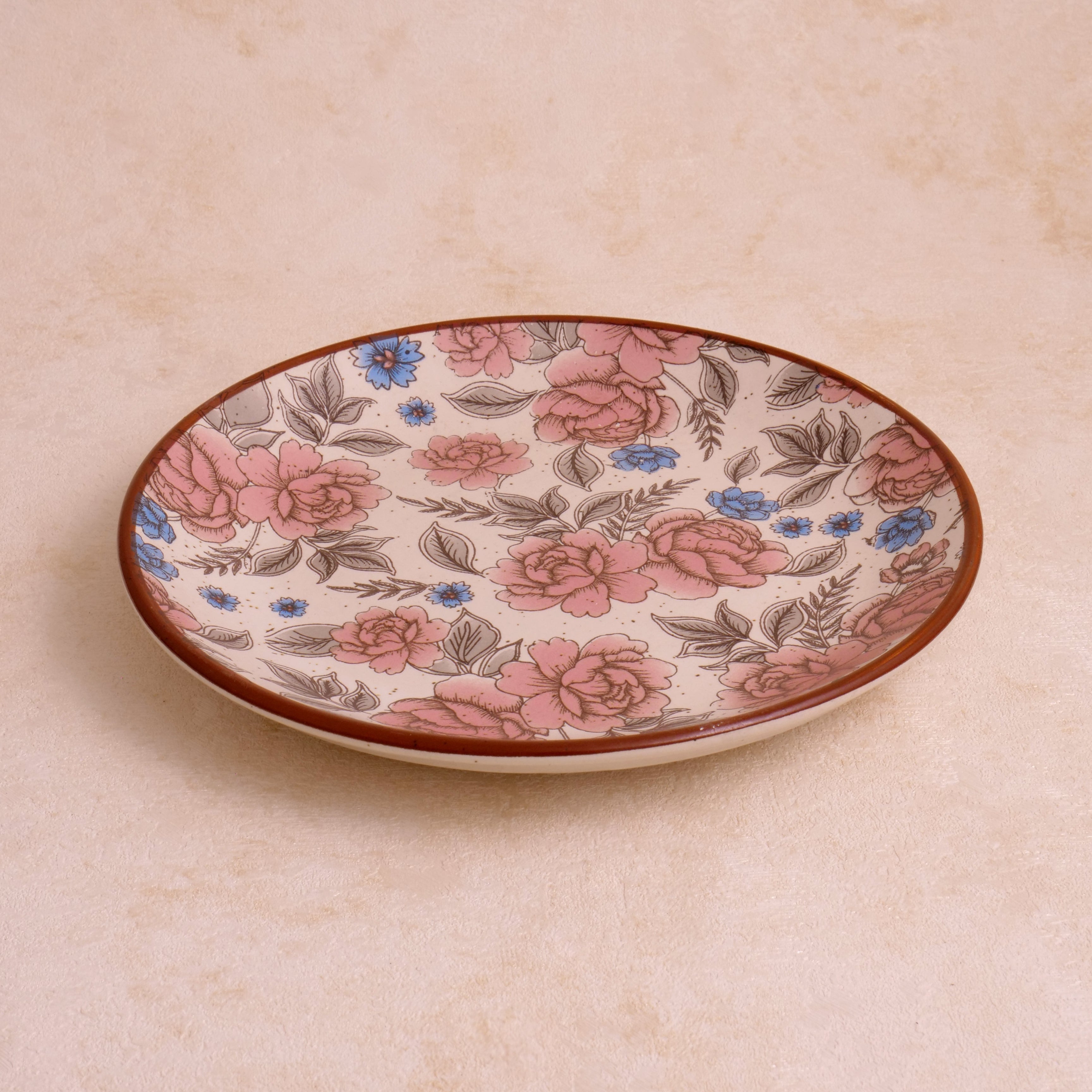 Pink Flower Dinner Plate - 10 Inch (Set of 2)