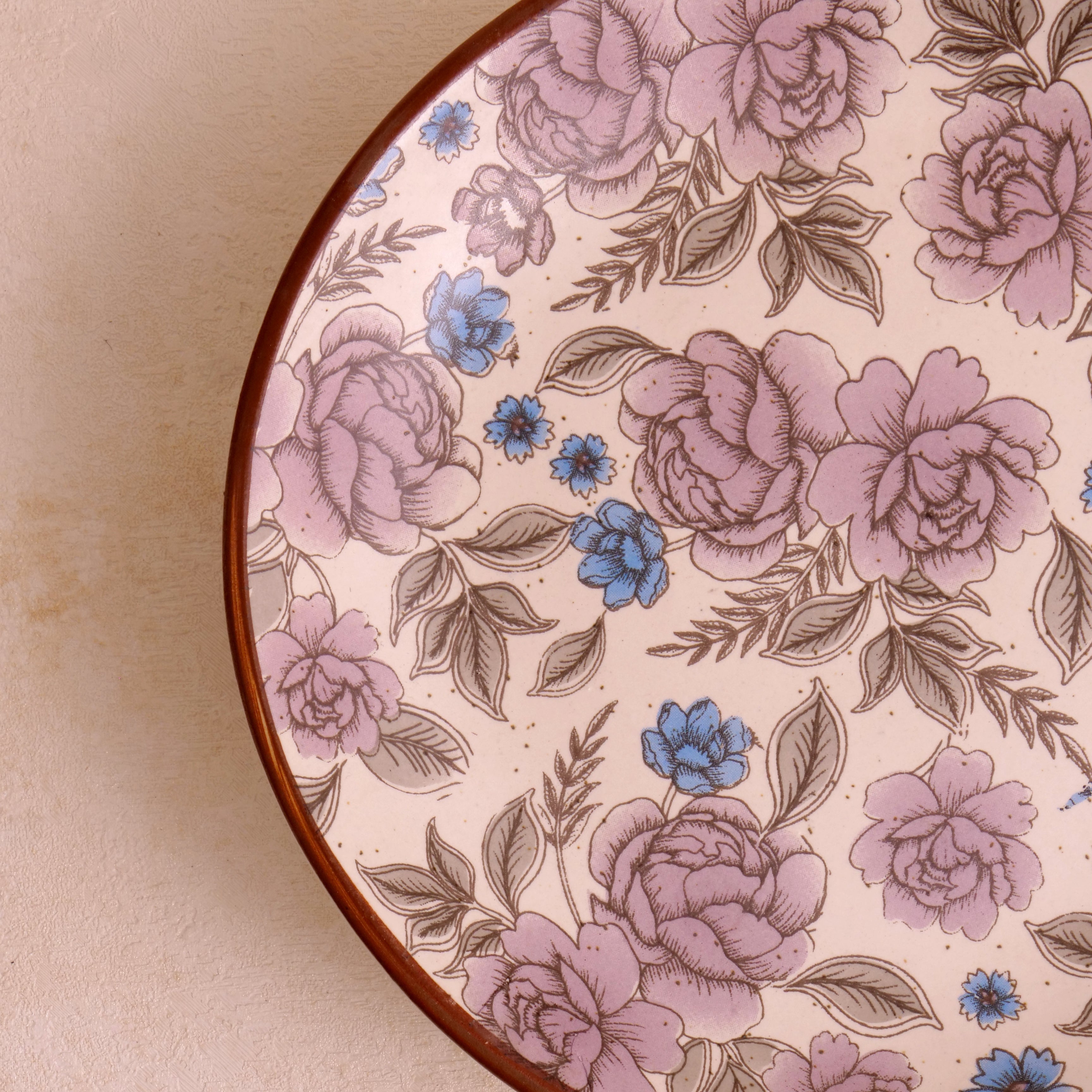 Purple Flower Quarter Plate - 7 Inch (Set of 2)