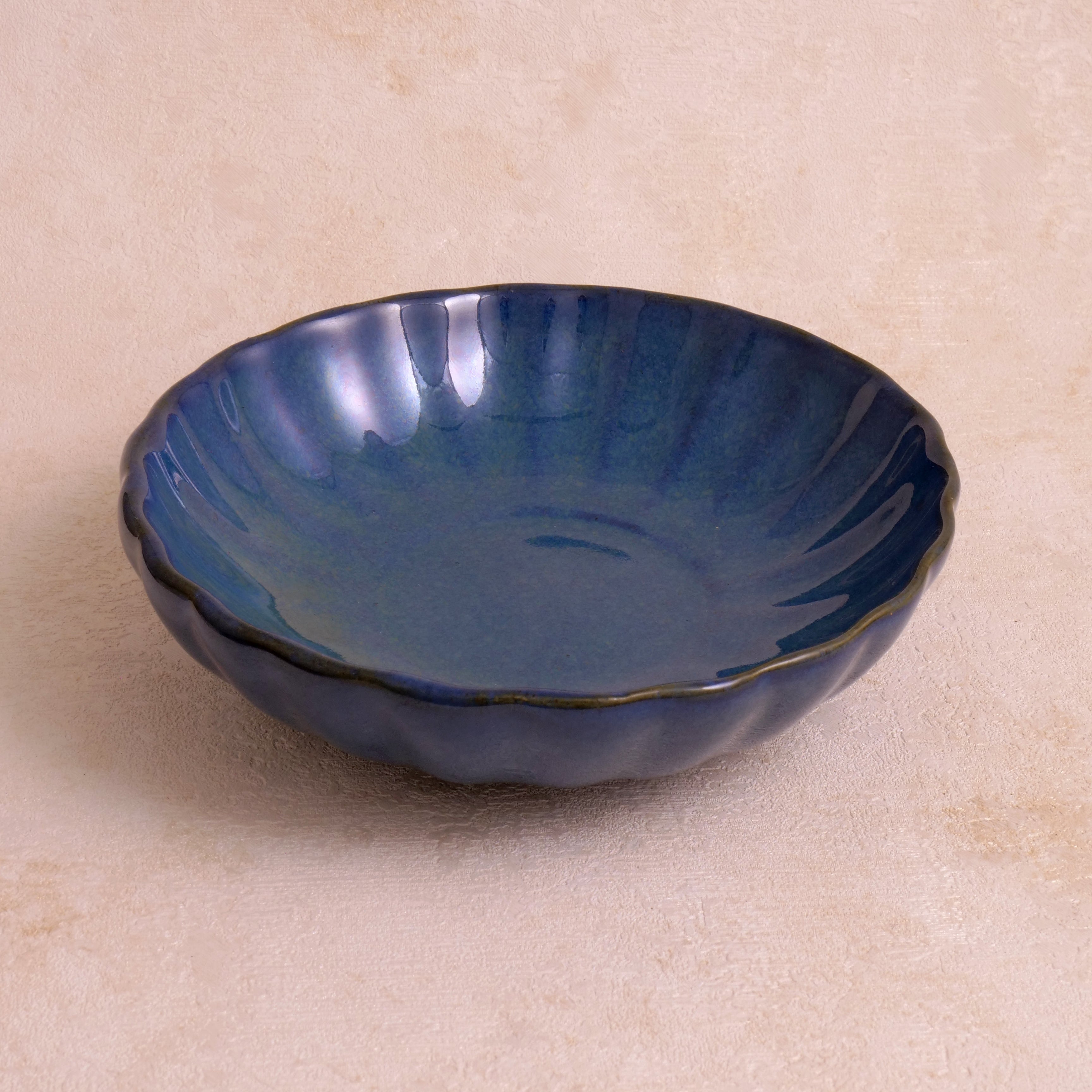 Deep Blue Chaat Plate - 5.5 Inch (Set of 2)