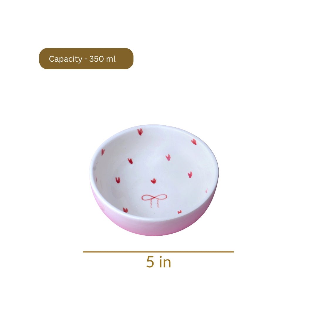 Heart & Bow Fruit Bowl - 5 Inch