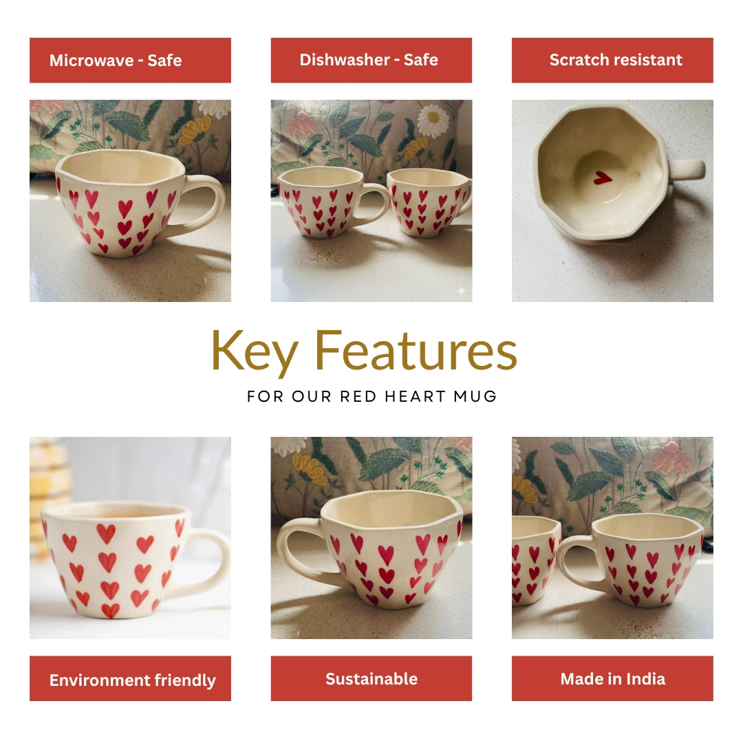 Red Heart Mug