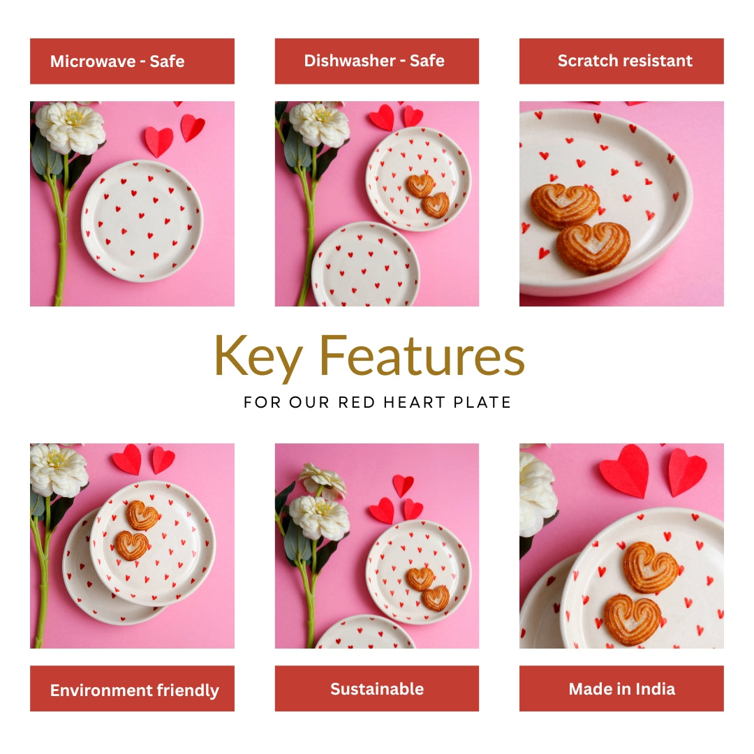 Red Heart Plate - 5 Inch