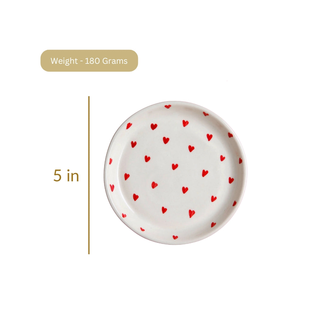 Red Heart Plate - 5 Inch
