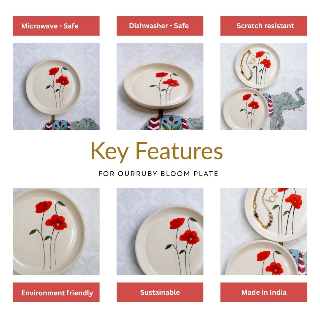 Ruby Bloom Plate - 5 Inch