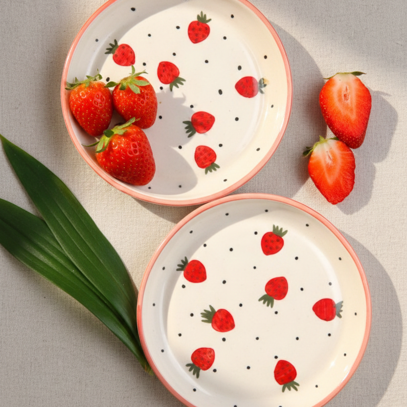 Strawberry Plate - 5 Inch (Set of 2)