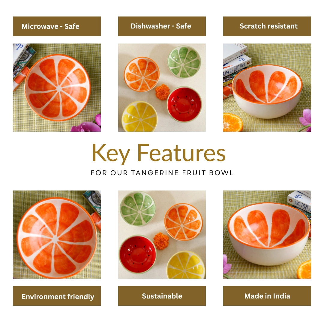 Tangerine Fruit Bowl - 5 Inch